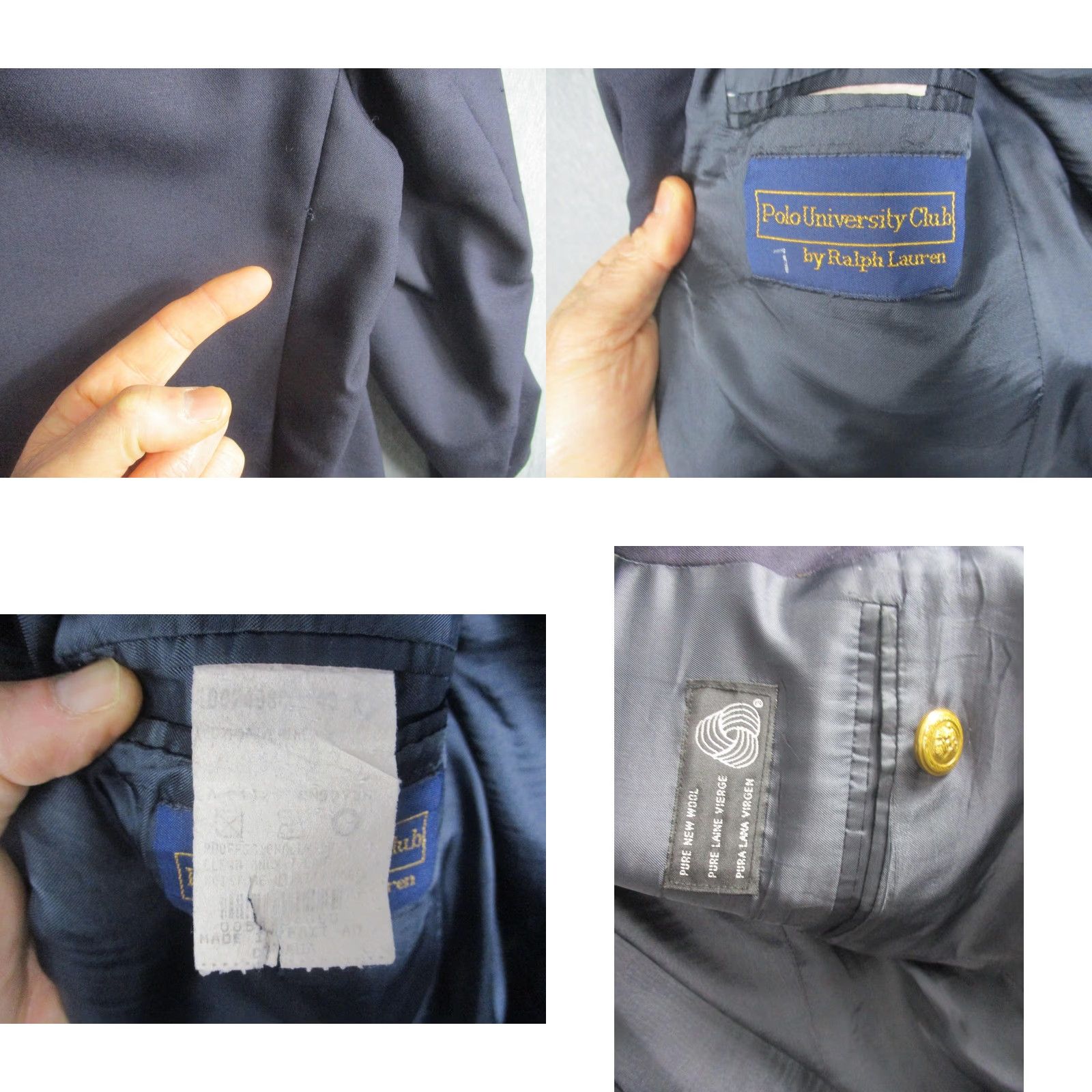 Ralph Lauren VINTAGE Ralph Lauren Polo University Club Blazer Mens 46 Navy Wool 90s Jacket Single-Breasted Size US XXL / EU 58 / 5 - 8 Thumbnail