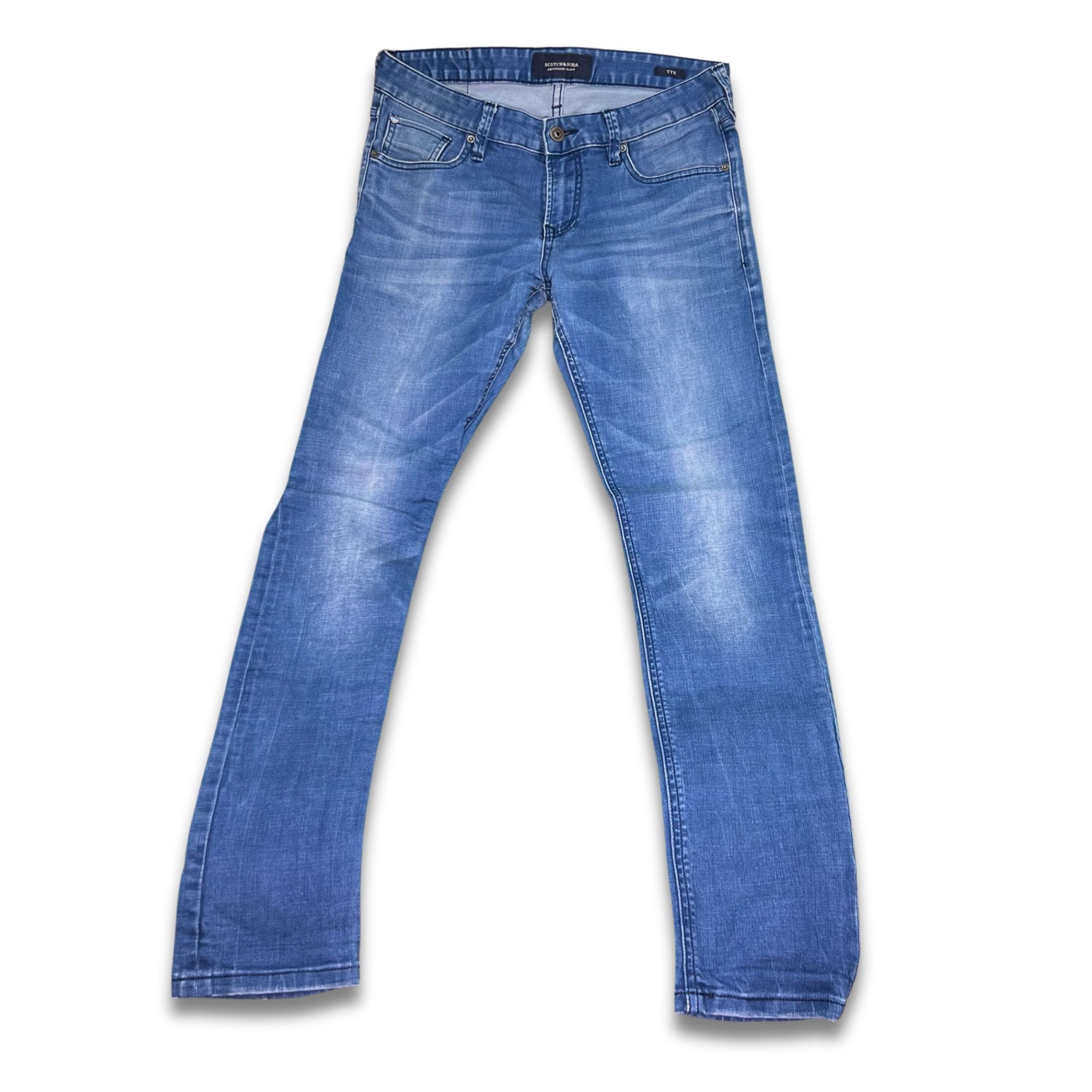 Scotch & Soda Scotch & Soda Mens Slim-Fit Blue Denim Jeans W30/L32 Cotton Size US 30 / EU 46 - 2 Thumbnail