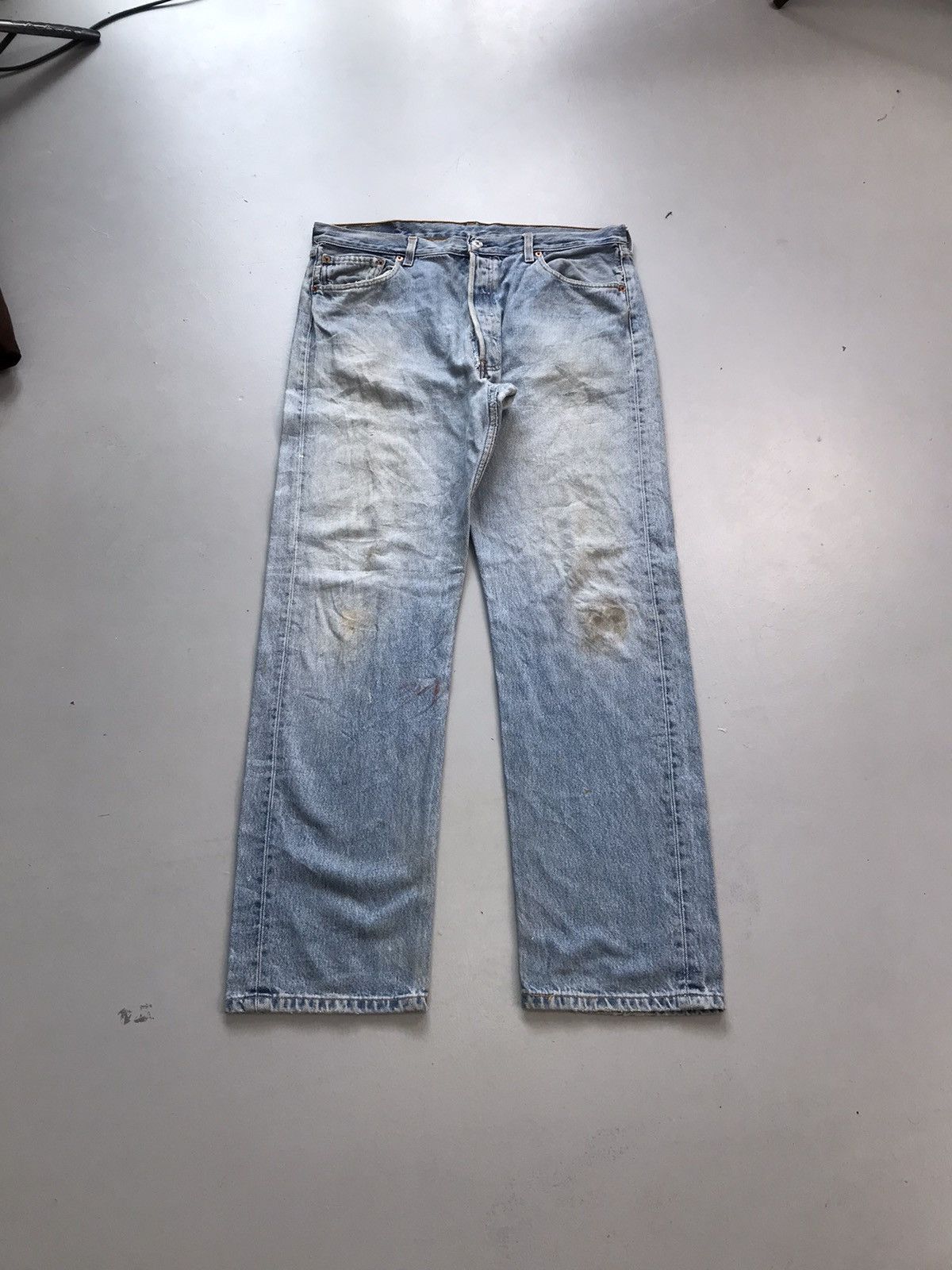 Levi's Vintage Levi’s 501 repaired denim Size US 38 / EU 54 - 1 Thumbnail