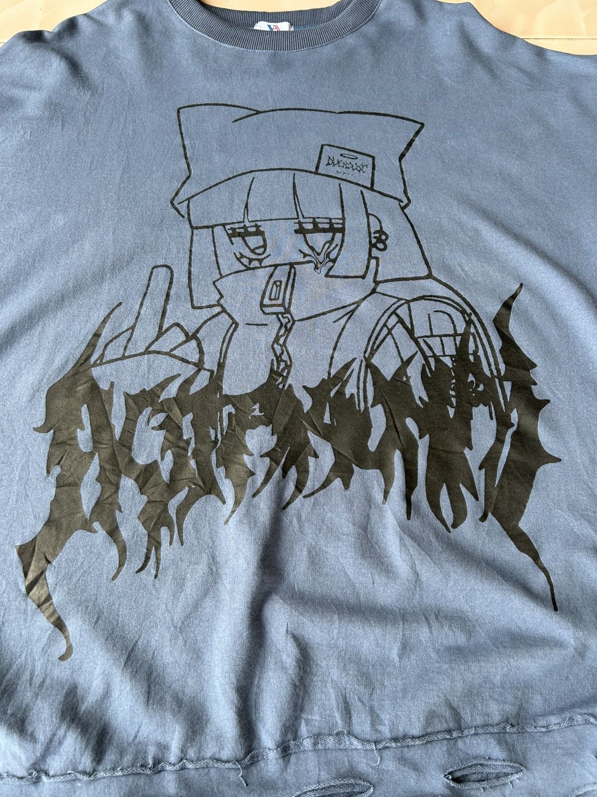 Japanese Brand Volcan & Aphrodite Art Distressed Oversized Sweatshirt Size US L / EU 52-54 / 3 - 4 Thumbnail