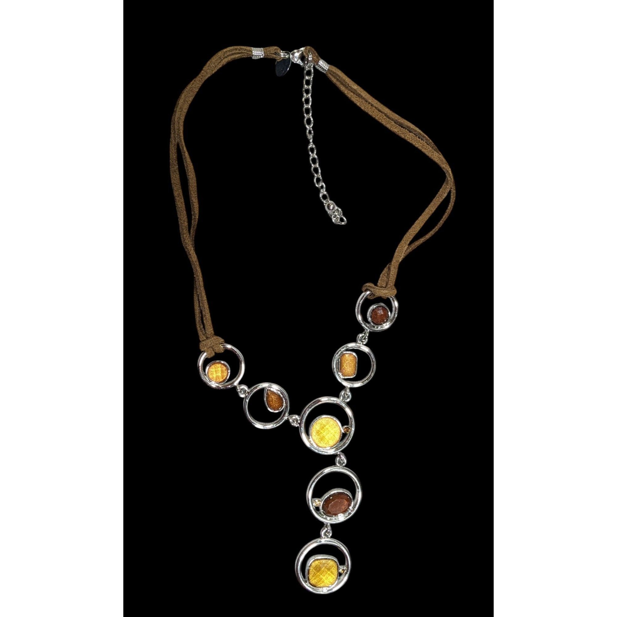 Other Lia Sophia Retro Brown And Yellow Gemmed Y Neckace Size ONE SIZE - 1 Thumbnail