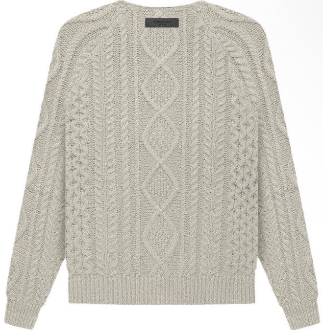 image of Smoke Fear Of God Cable Knitted Sweater in Grey, Men's (Size Medium)