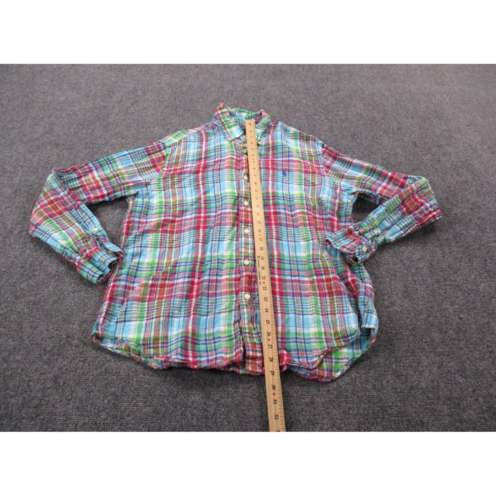 Ralph Lauren Ralph Lauren Polo Shirt Mens L Multicolor Knit Linen Size 42R - 3 Thumbnail