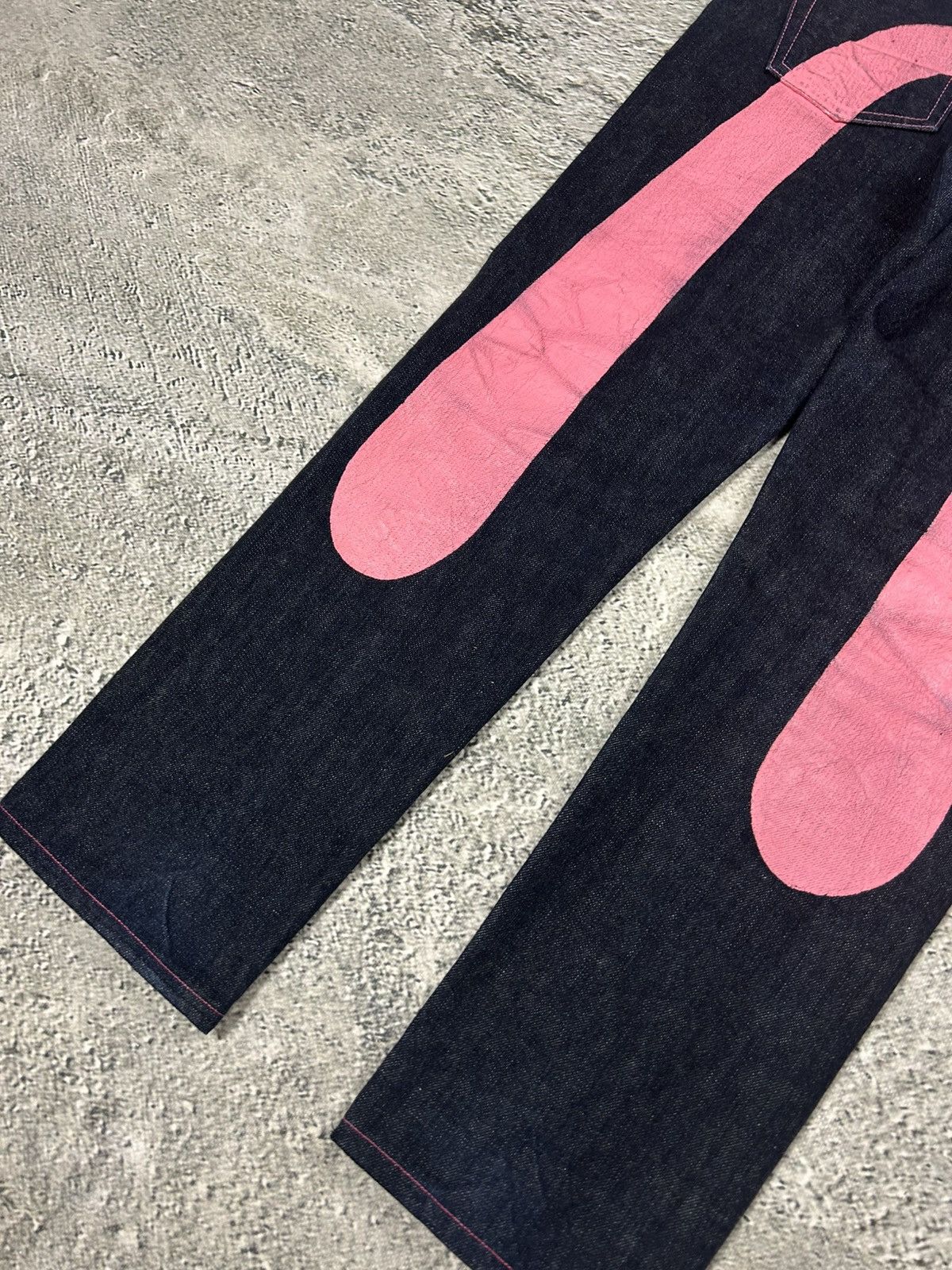 Evisu Evisu jeans daicock big logo vintage pink Yamane Size 29" - 5 Thumbnail