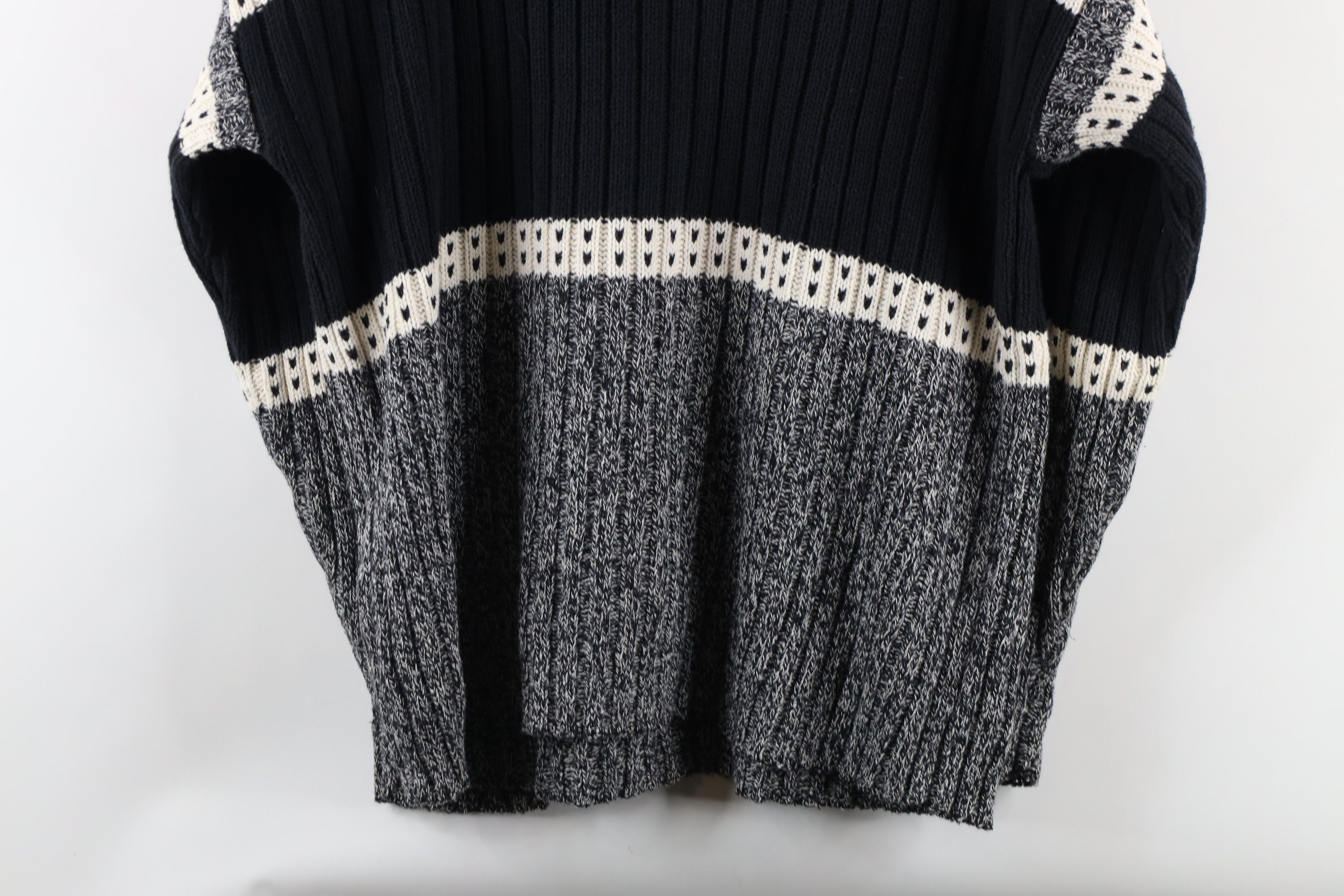 Vintage Vintage 90s Streetwear Block Chunky Ribbed Knit Dad Sweater Size US L / EU 52-54 / 3 - 8 Thumbnail
