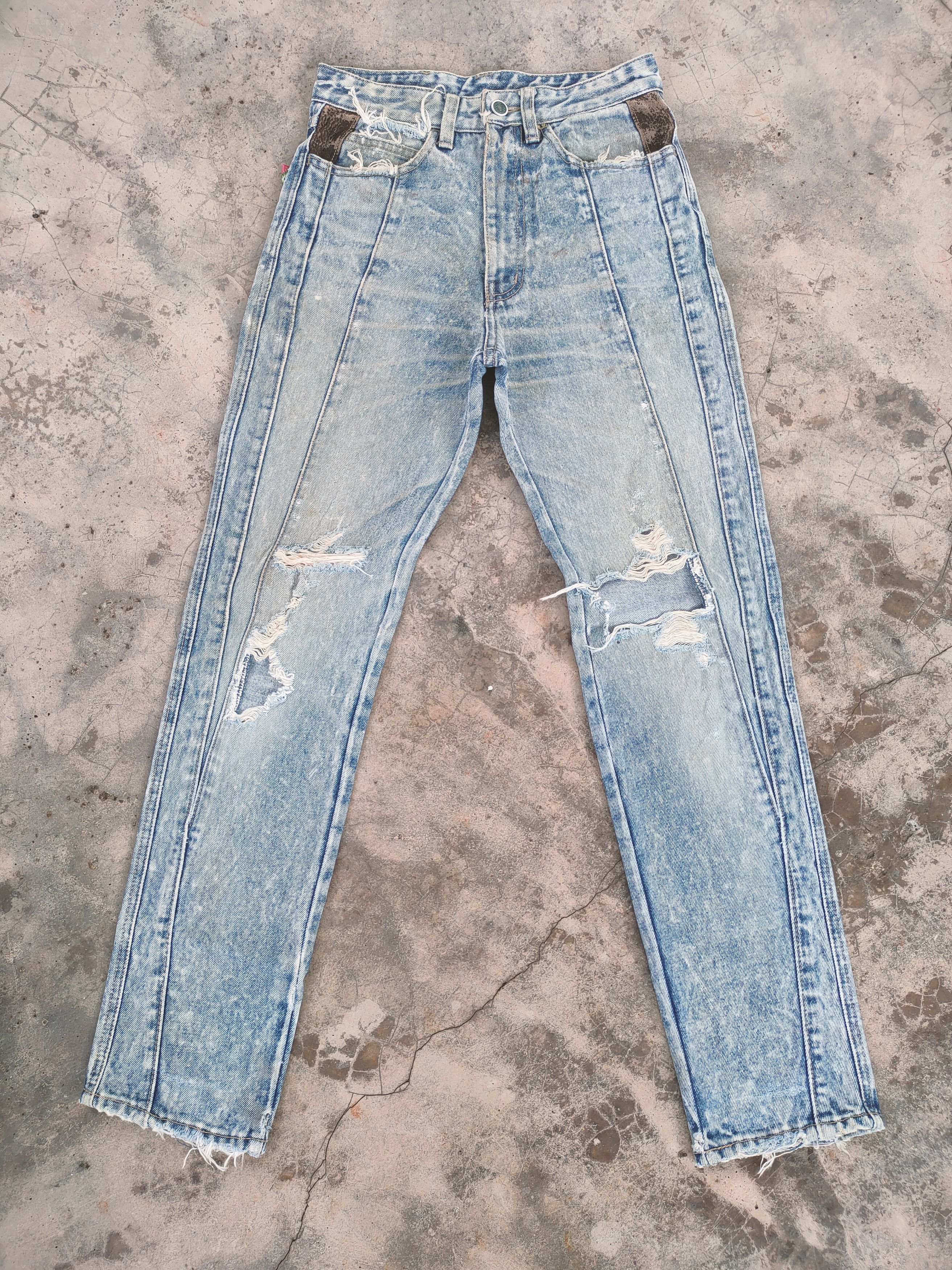 Express VINTAGE EXPRESS.CO DISTRESSED FADED JEANS DENIM PANTS Size US 27 - 1 Thumbnail