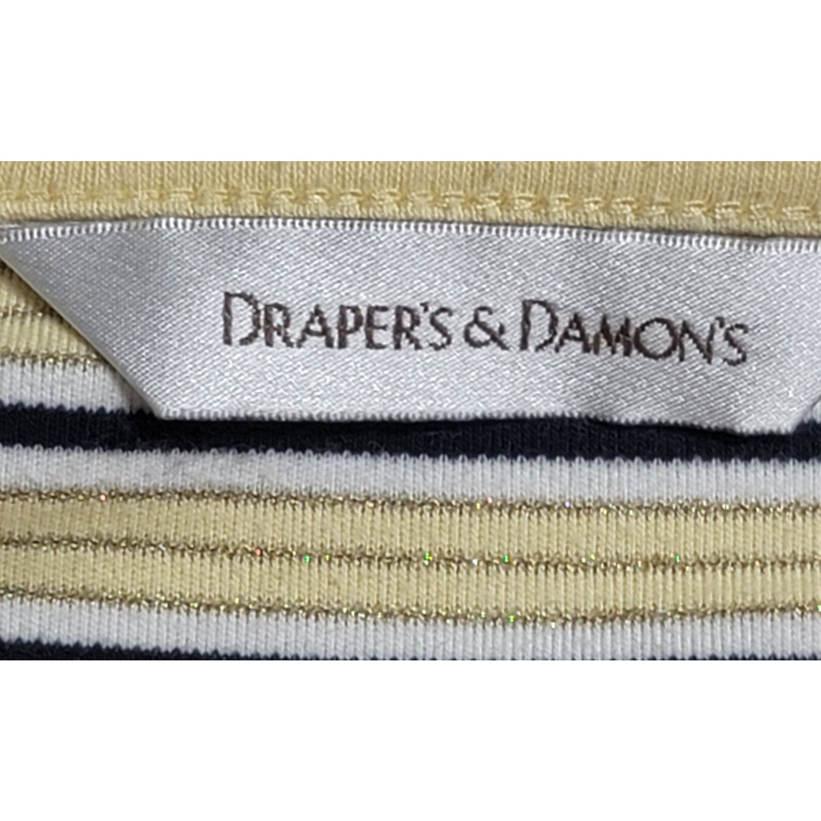 Other Draper's & Damon's Yellow Gold Blue Stripe Top Large Stretch Size L / US 10 / IT 46 - 4 Thumbnail