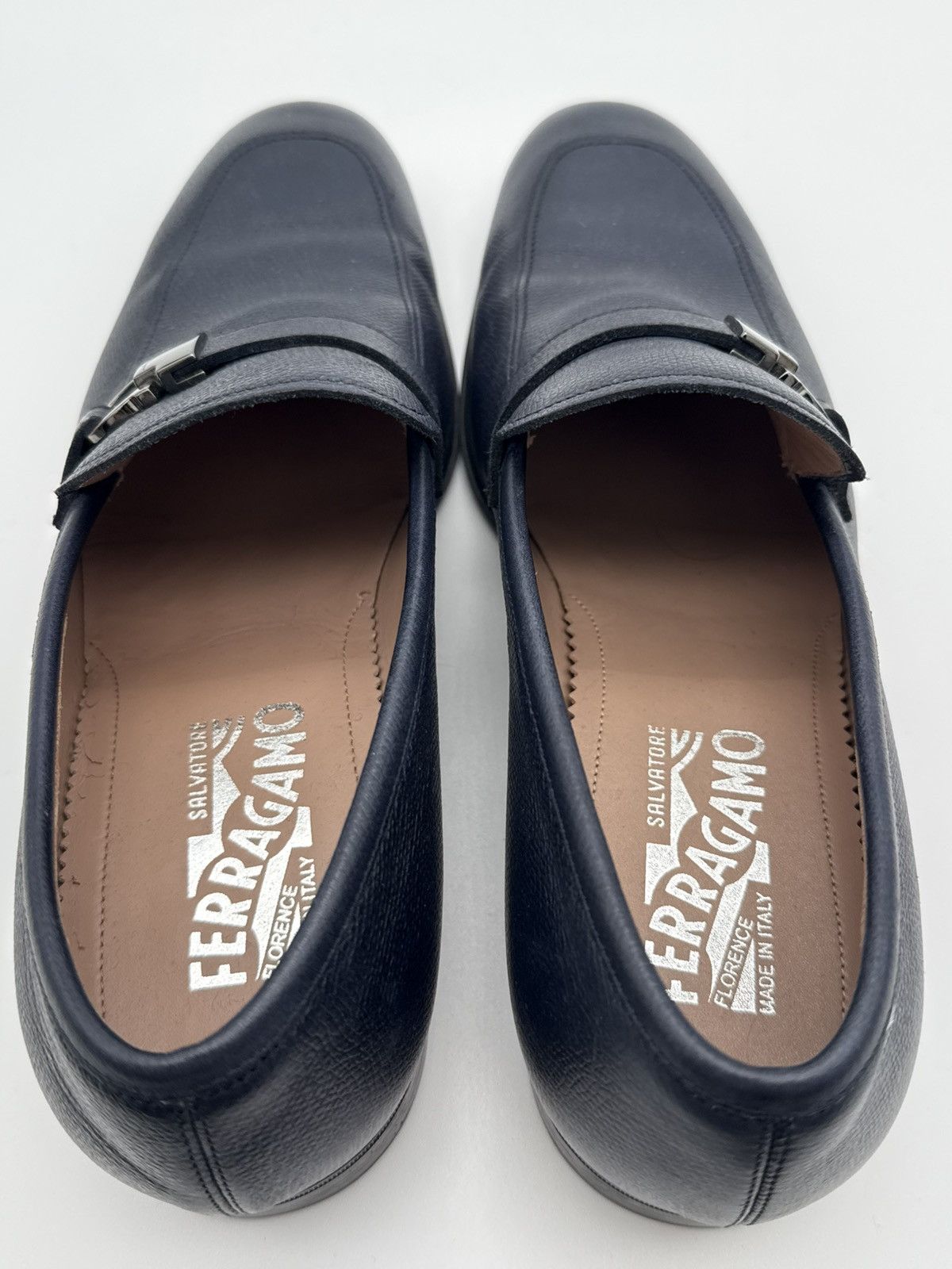 Salvatore Ferragamo Ferragamo Men’s Navy Blue Moccasin with Gancini Size 8 US Size US 8 / EU 41 - 8 Thumbnail