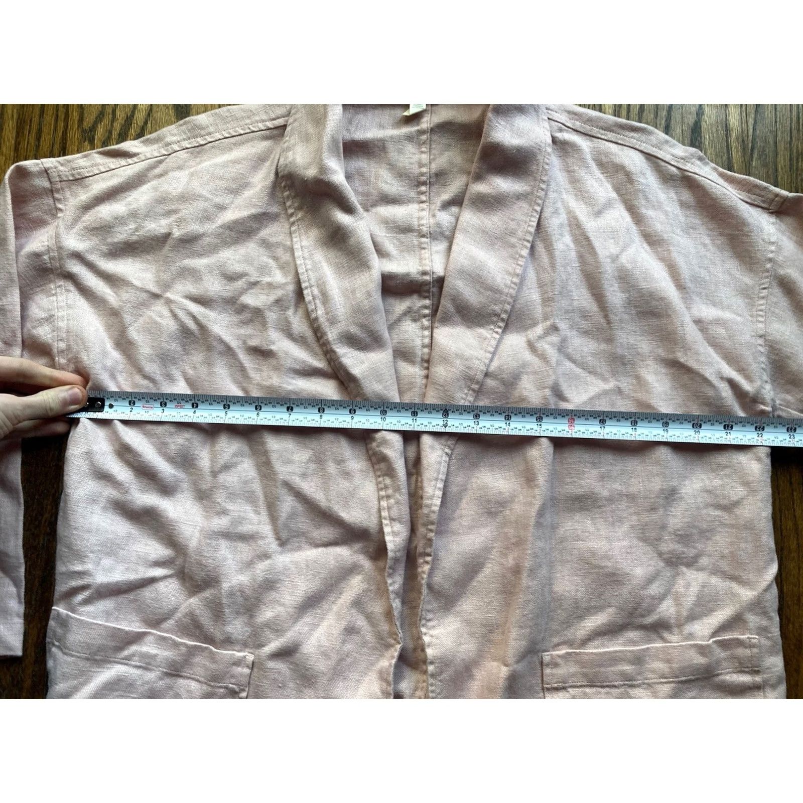 Eileen Fisher Eileen Fisher Womens Cardigan Blazer Pink Open Front Career 100% Linen XS Size XL / US 12-14 / IT 48-50 - 6 Thumbnail