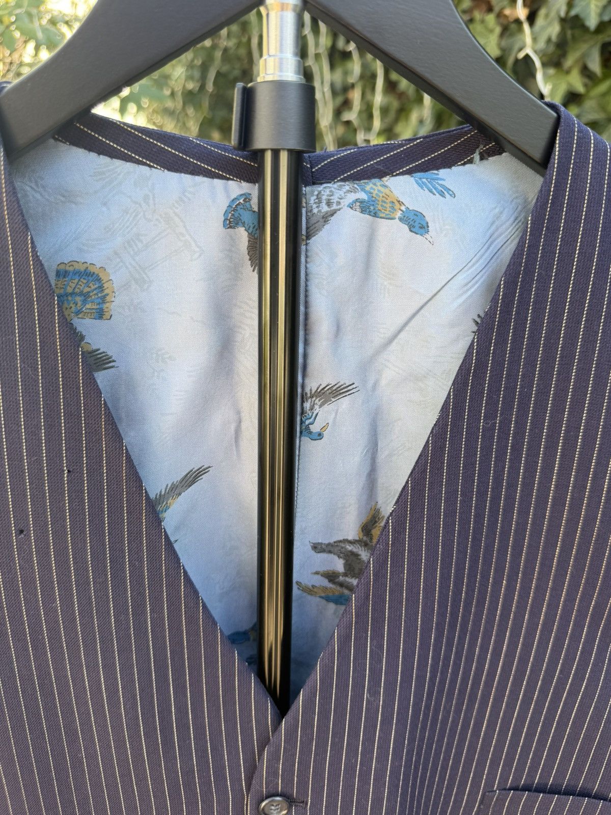Vintage Vintage Custom Pinestriped Vest Duck Silk/Wool Retail $398 🇺🇸 Size 42R - 4 Thumbnail