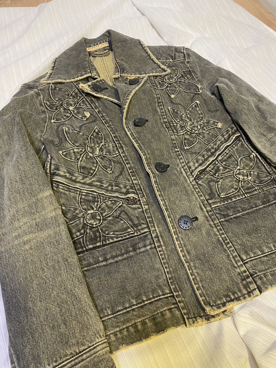 Japanese Brand Hiromu Takahara Roen “Flower” Denim Jacket Size US S / EU 44-46 / 1 - 4 Thumbnail