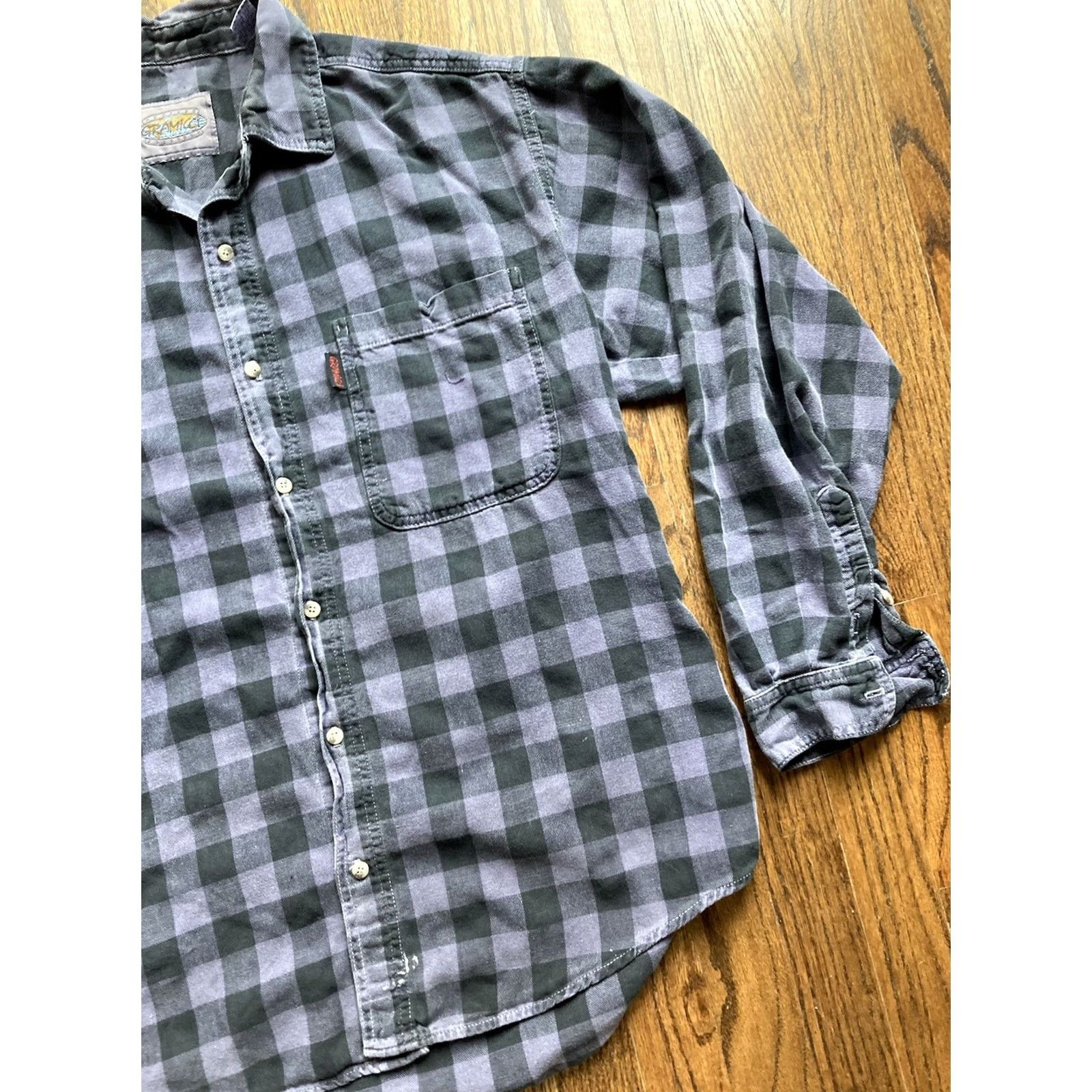 Gramicci VINTAGE Gramicci Flannel Shirt Mens M Purple Plaid Button-Up 90s USA Made Size US M / EU 48-50 / 2 - 3 Thumbnail