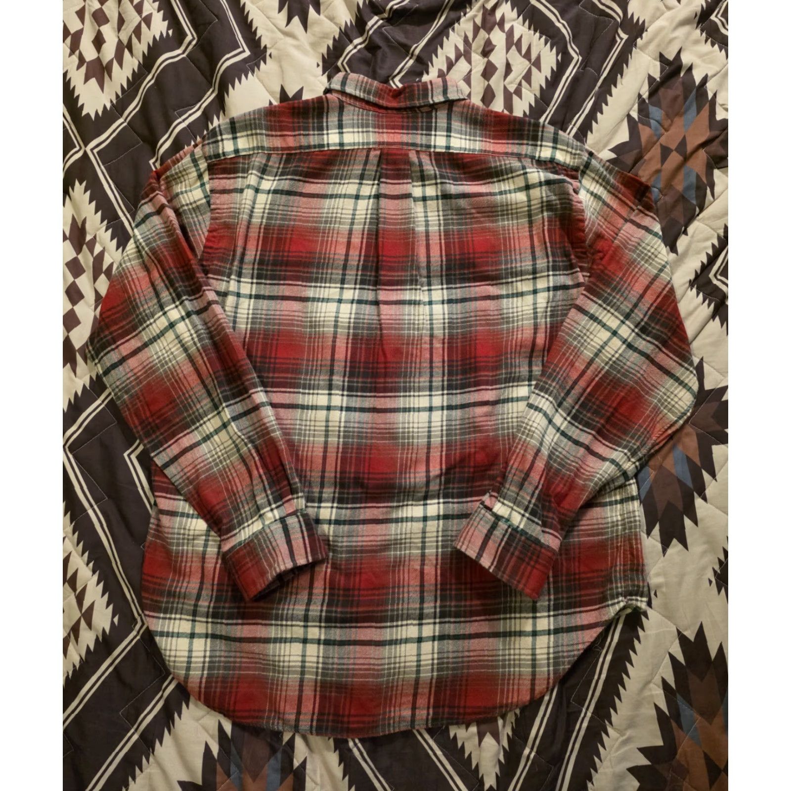Ralph Lauren VINTAGE Ralph Lauren Long Sleeve Flannel Button-Up Plaid Red XL Men's Shirt Size US XL / EU 56 / 4 - 3 Thumbnail