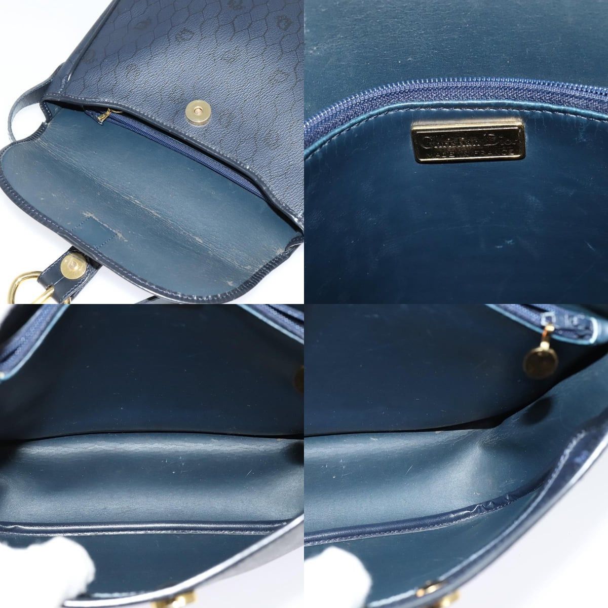 Dior DIOR Honeycomb Canvas Shoulder Bag Pvc Black Gold Size ONE SIZE - 11 Thumbnail