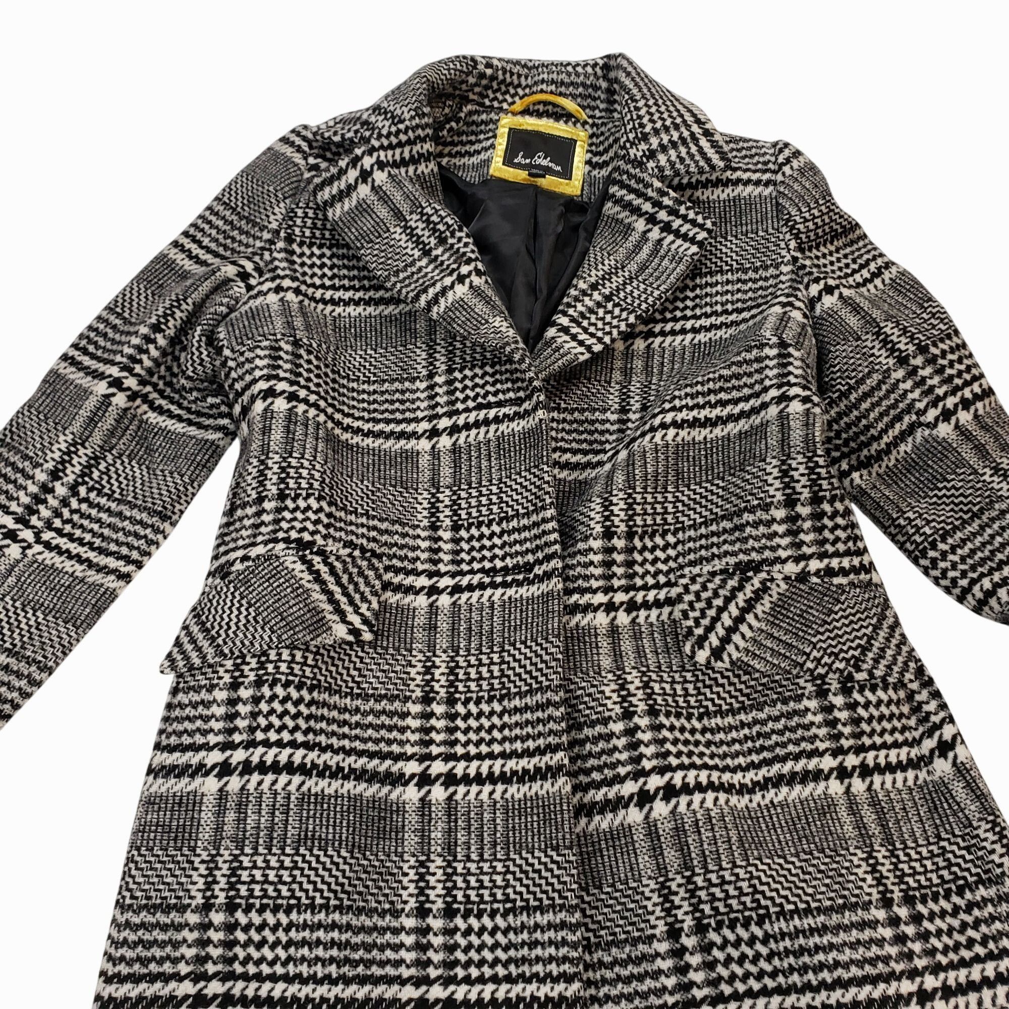 Sam Edelman Sam Edelman Two Button Houndstooth Plaid Wool Long Blazer Co Size S / US 4 / IT 40 - 4 Thumbnail