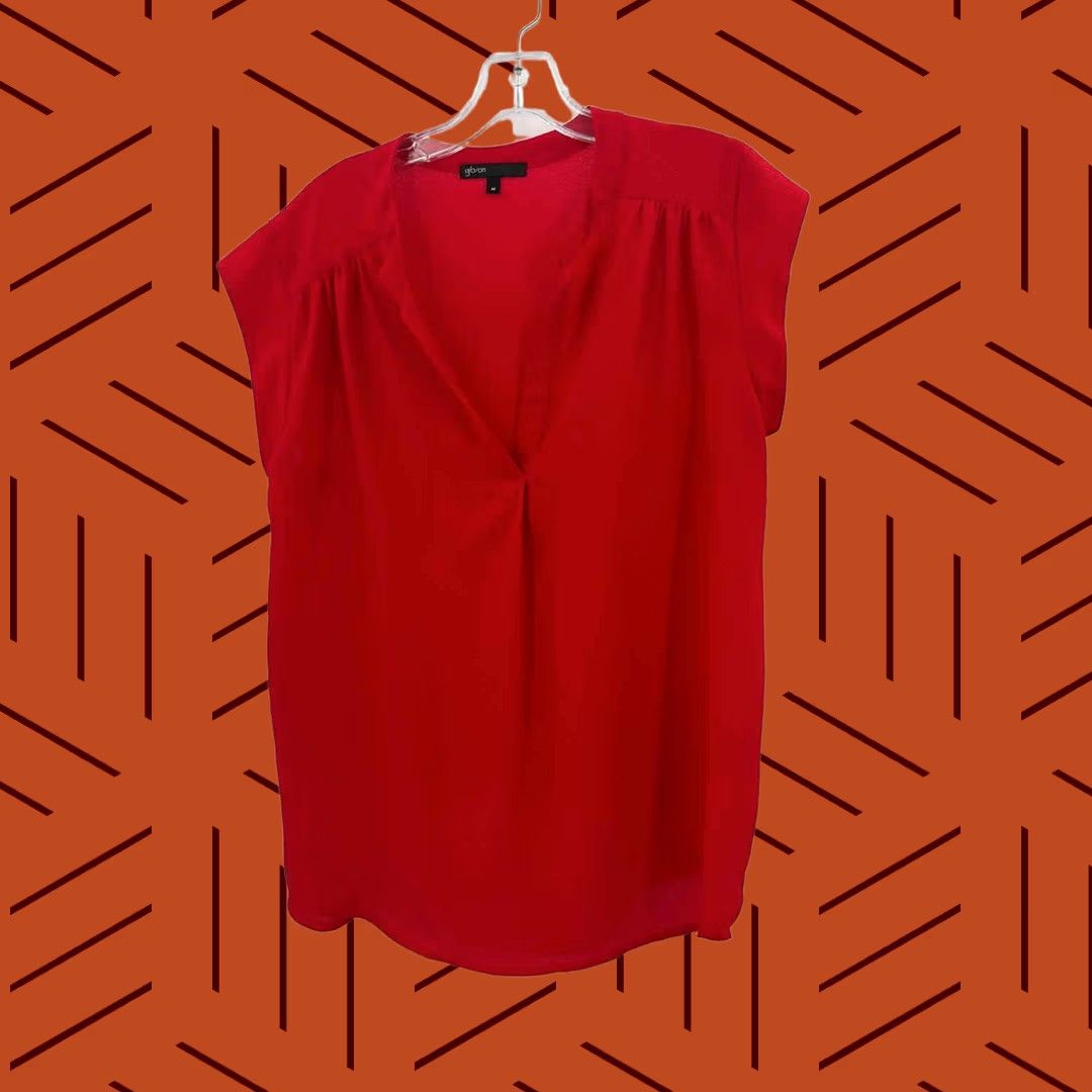 Vintage Gibson Blouse Red Size Medium Size M / US 6-8 / IT 42-44 - 1 Thumbnail
