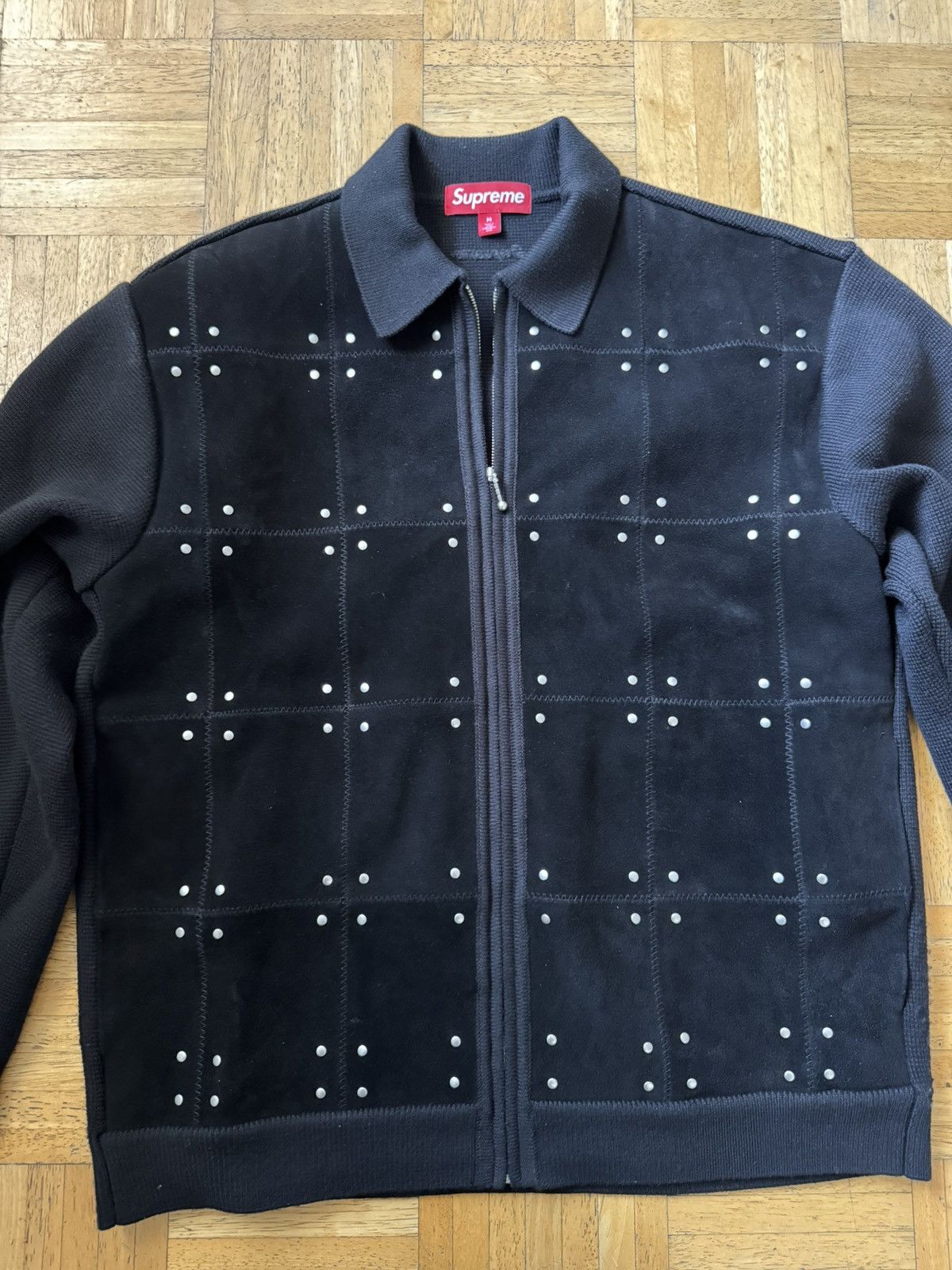 Supreme Studded Suede Zip Up Cardigan (F/W ‘25) Size US M / EU 48-50 / 2 - 2 Thumbnail