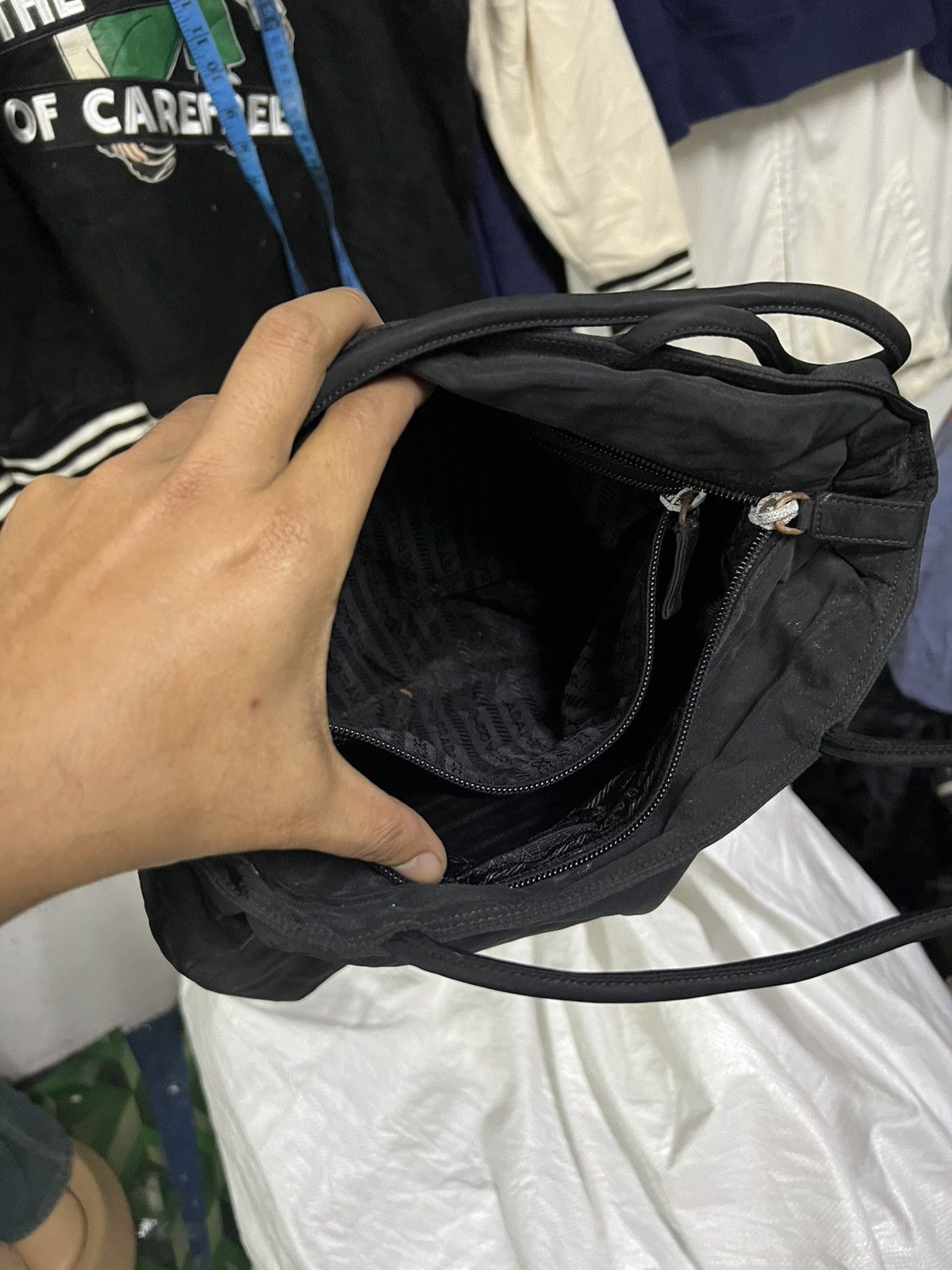 Prada Vintage Prada Tessuto Black Tote Bag Size ONE SIZE - 3 Thumbnail
