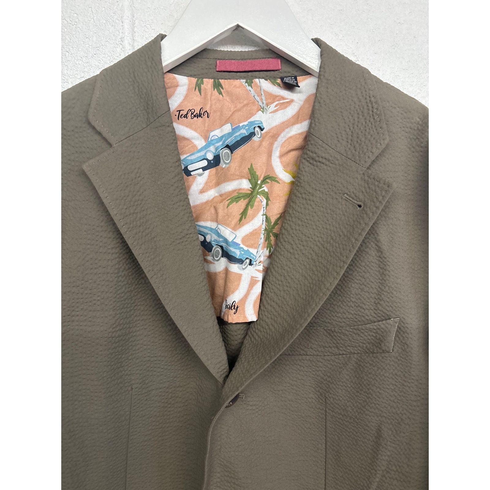 Ted Baker New Ted Baker Men’s Size 5/XL Olive Dracen Cotton Blazer Size US XL / EU 56 / 4 - 4 Thumbnail