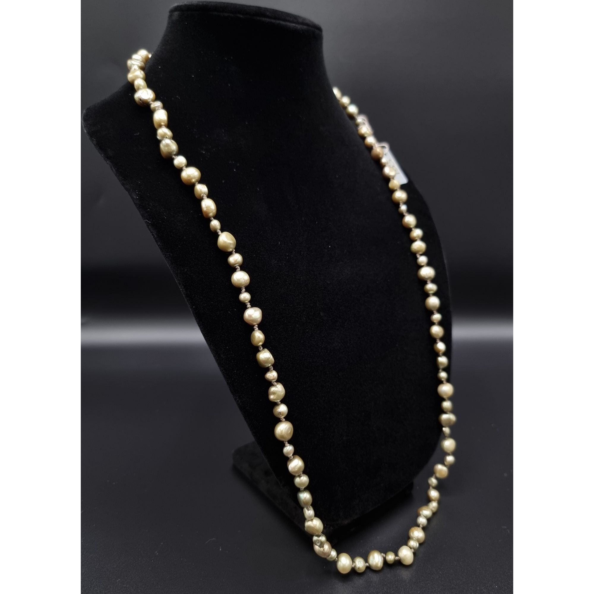 Vintage CGI Freshwater Pearl Long Necklace Gold Tone Elegant Jewelry Size ONE SIZE - 4 Thumbnail