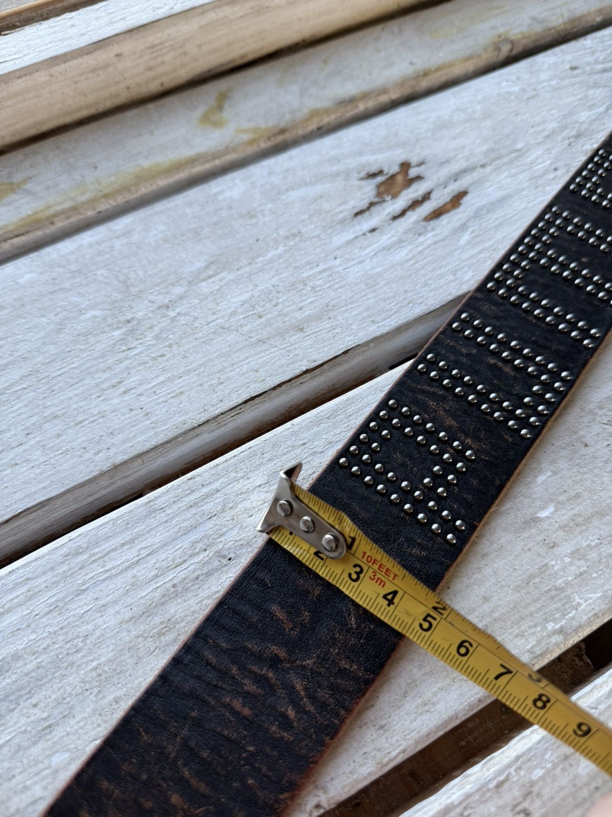 Puma × Vintage PUMA Spell Out Logo Black Genuine Leather Avant Garde Belt Size ONE SIZE - 13 Thumbnail