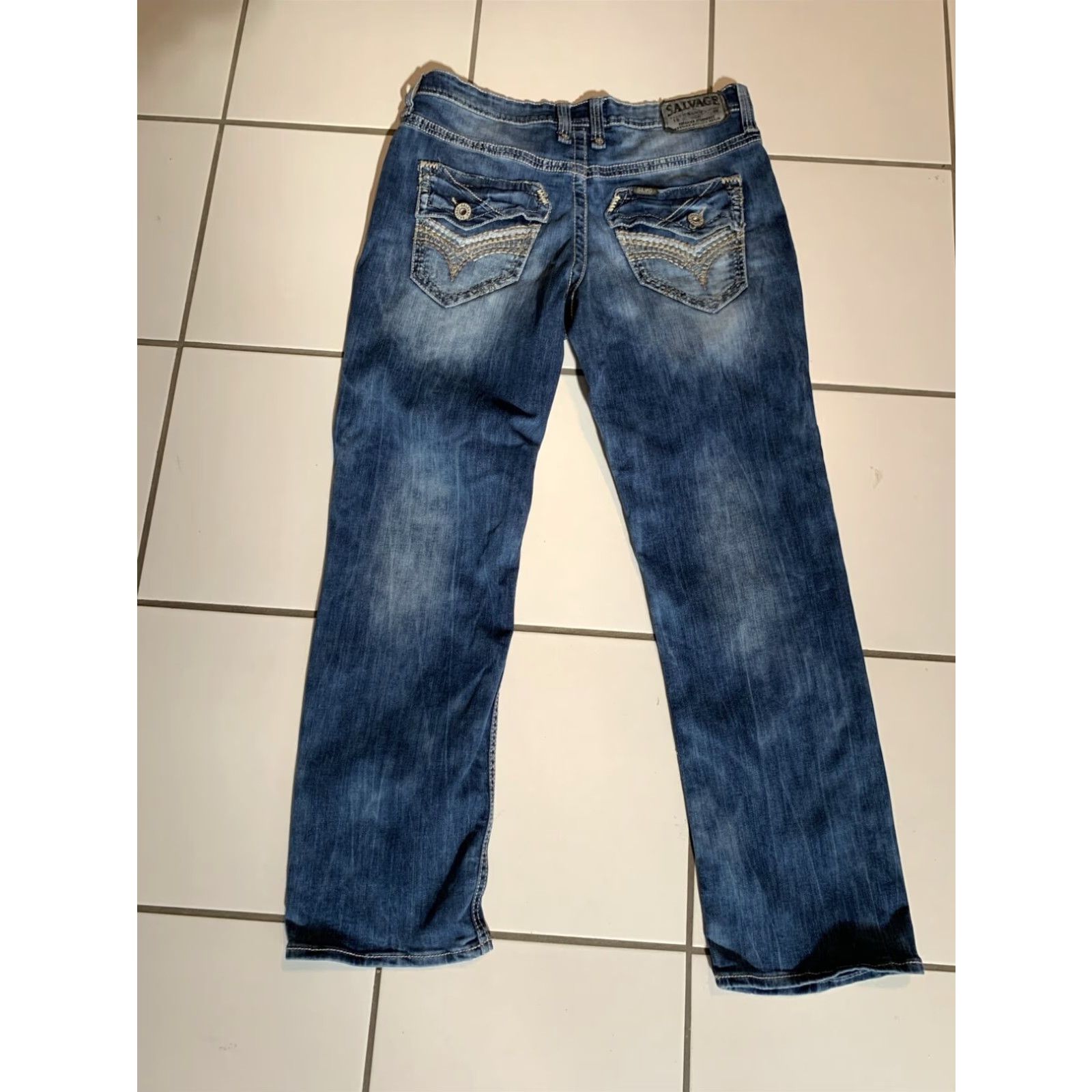 Vintage Salvage Anarchy Relaxed Straight Leg Jeans Men's 33 Blue Size US 33 - 2 Thumbnail