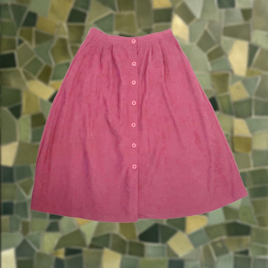 Vintage VINTAGE Bedford Fair Mauve Purple Faux Suede A-Line Midi Skirt 80s 16 Womens Size 38" / US 16 / IT 52 - 1 Thumbnail