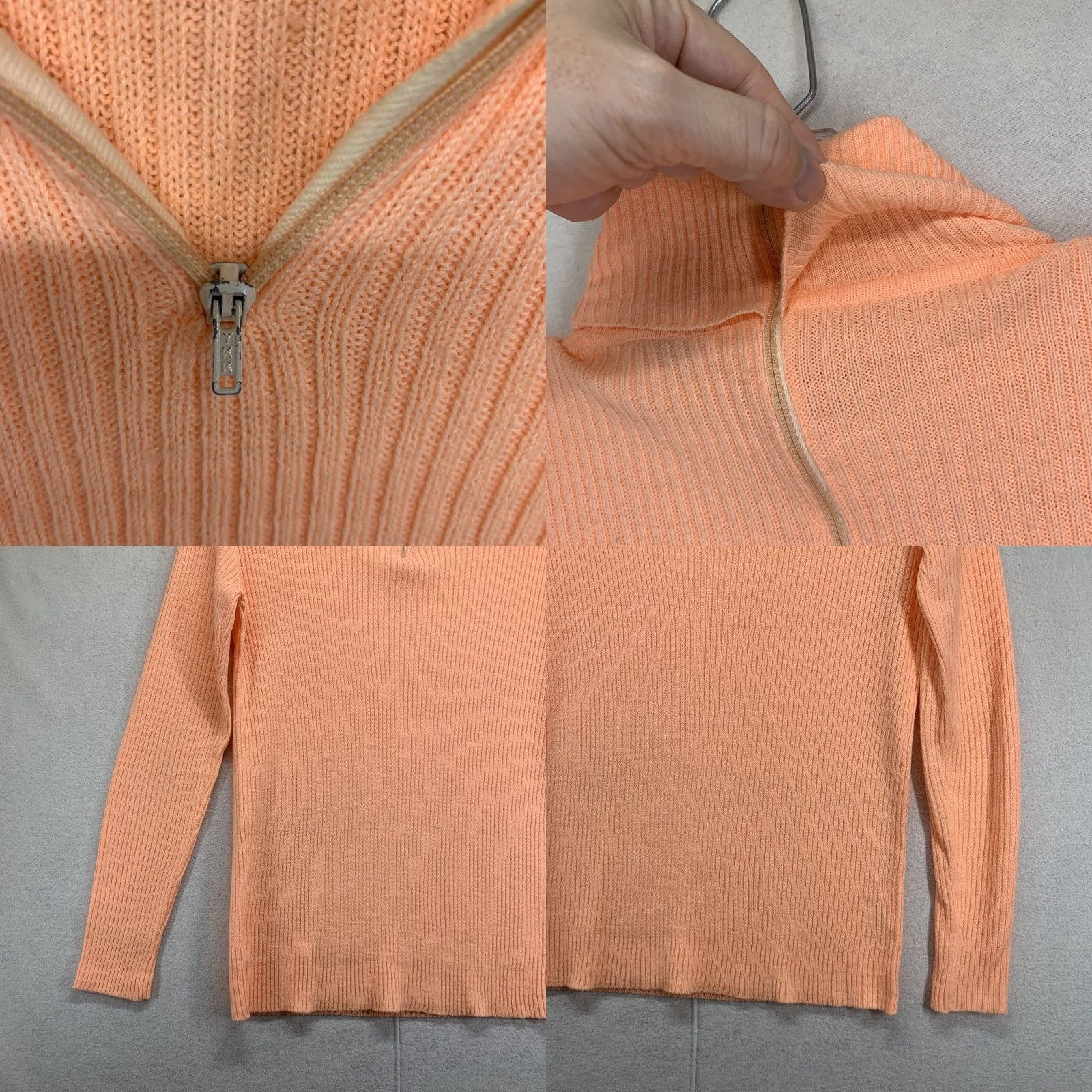 Vintage VINTAGE Garfinckels Women’s Sweater Pullover Turtleneck Pink 80s Slim Fit Medium Knit Zipper Size M / US 6-8 / IT 42-44 - 8 Thumbnail