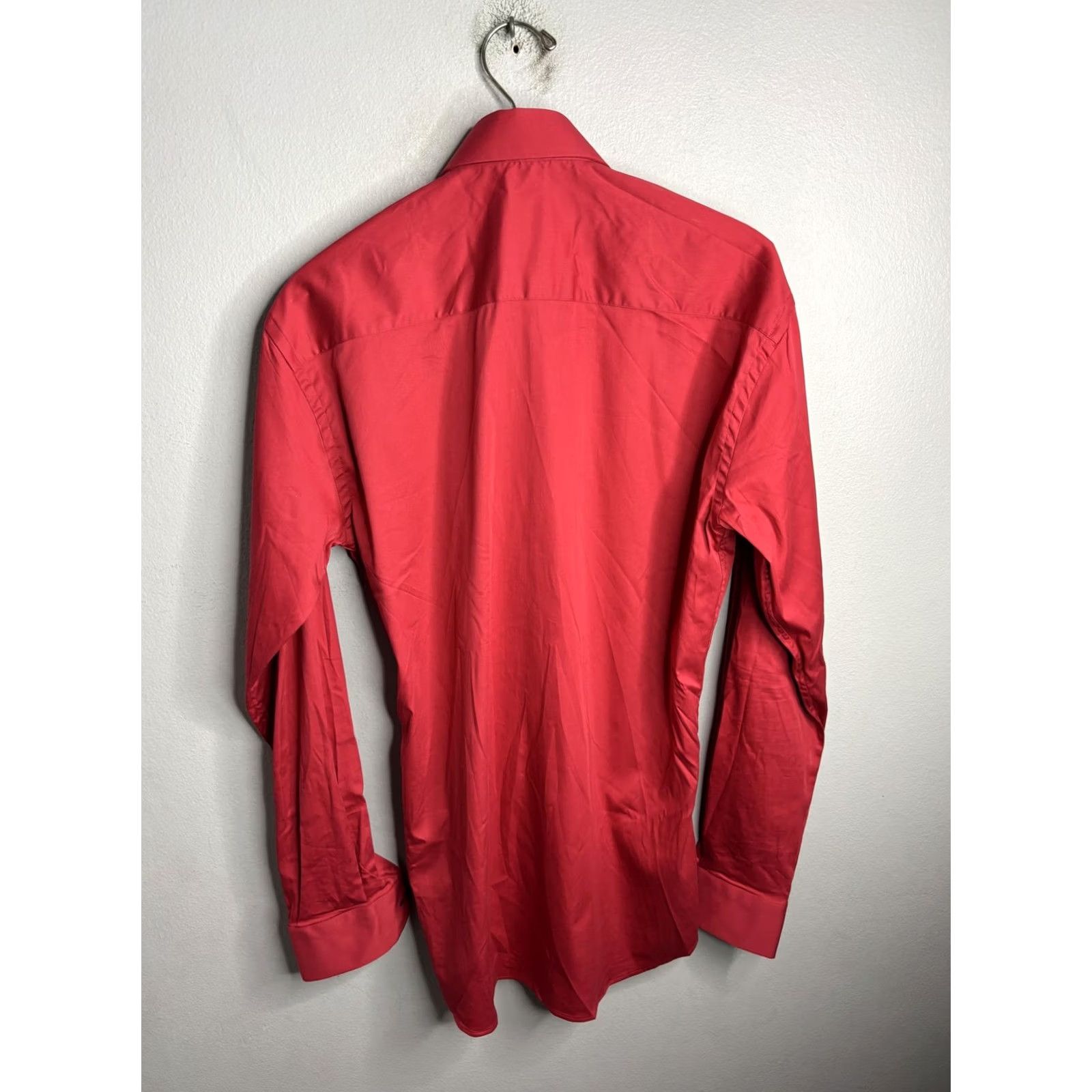 Maceoo Maceoo Shirts Mens Small Red 4-Way Stretch Dress Long Sleeve Button Up Collared Size 36R - 5 Thumbnail
