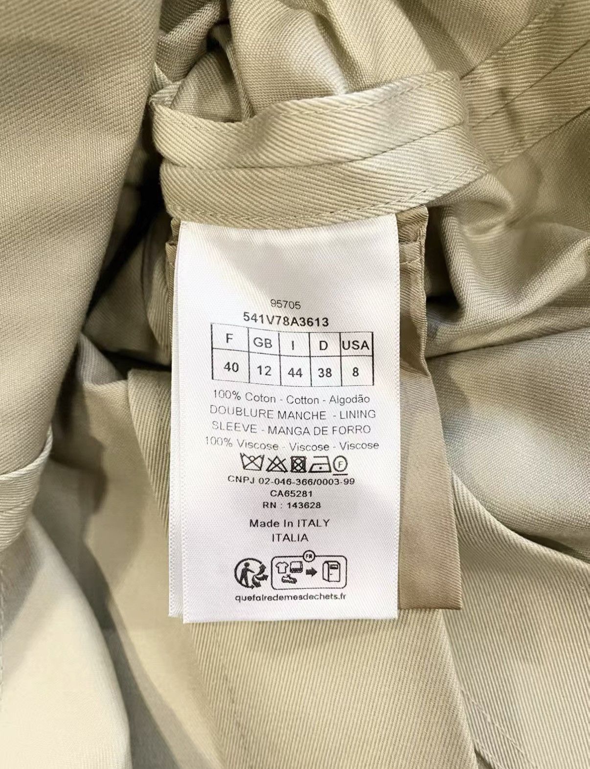 Dior Dior F40 Khaki Double-Breasted Blazer with Belt J33 Size S / US 4 / IT 40 - 6 Thumbnail