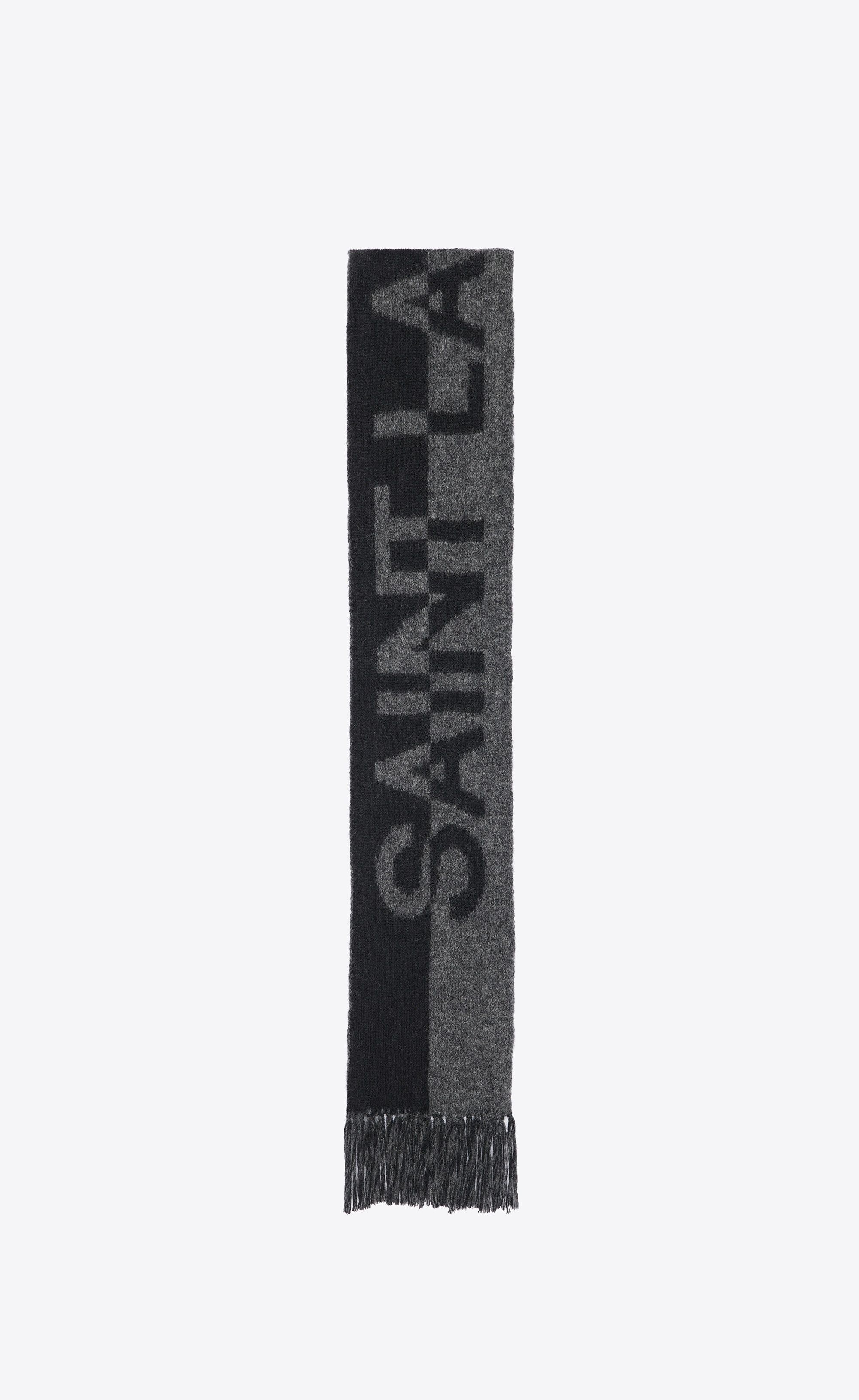 Saint Laurent Paris oc11z1225 Size: OS / Signature Scarf in Wool knit Size ONE SIZE - 1 Preview