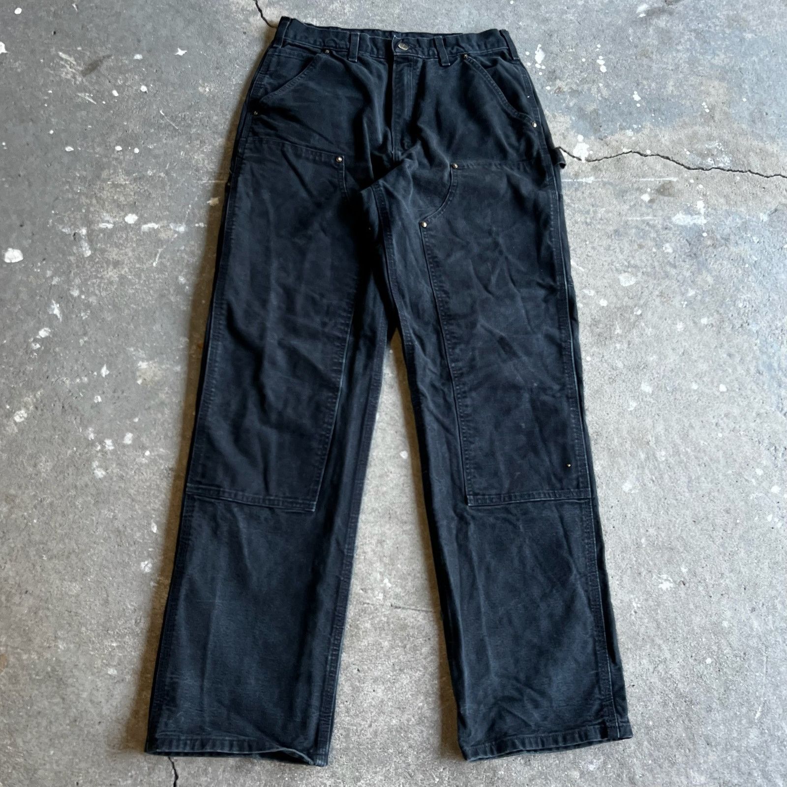 Carhartt × Vintage Carhartt faded black double knee work wear carpenter pants Size US 30 / EU 46 - 1 Thumbnail
