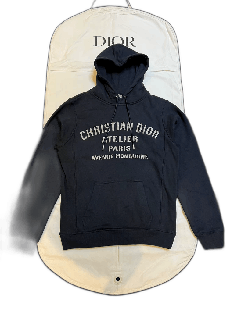 Dior Dior Christian Dior Navy Blue Hoodie Sweatshirt-2507 Size US XXS / EU 40 - 1 Thumbnail