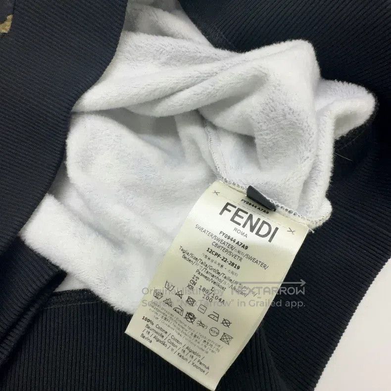 Fendi Fendi Letter print round neck long sleeve sweater - Brown Size US L / EU 52-54 / 3 - 5 Thumbnail