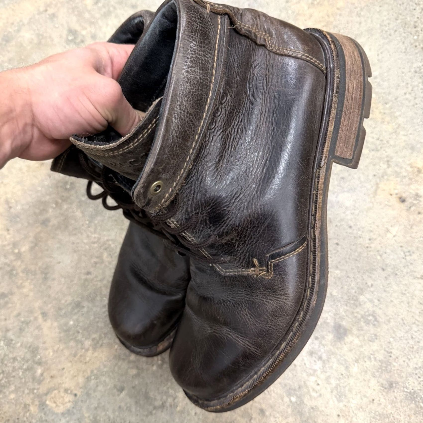 Ecco ECCO Dry Ankle Boots Mens Brown Leather EU 45 US 11.5 Ankle Boots Leather Men Brown ECCO Dry Boots Size US 12 / EU 45 - 6 Thumbnail