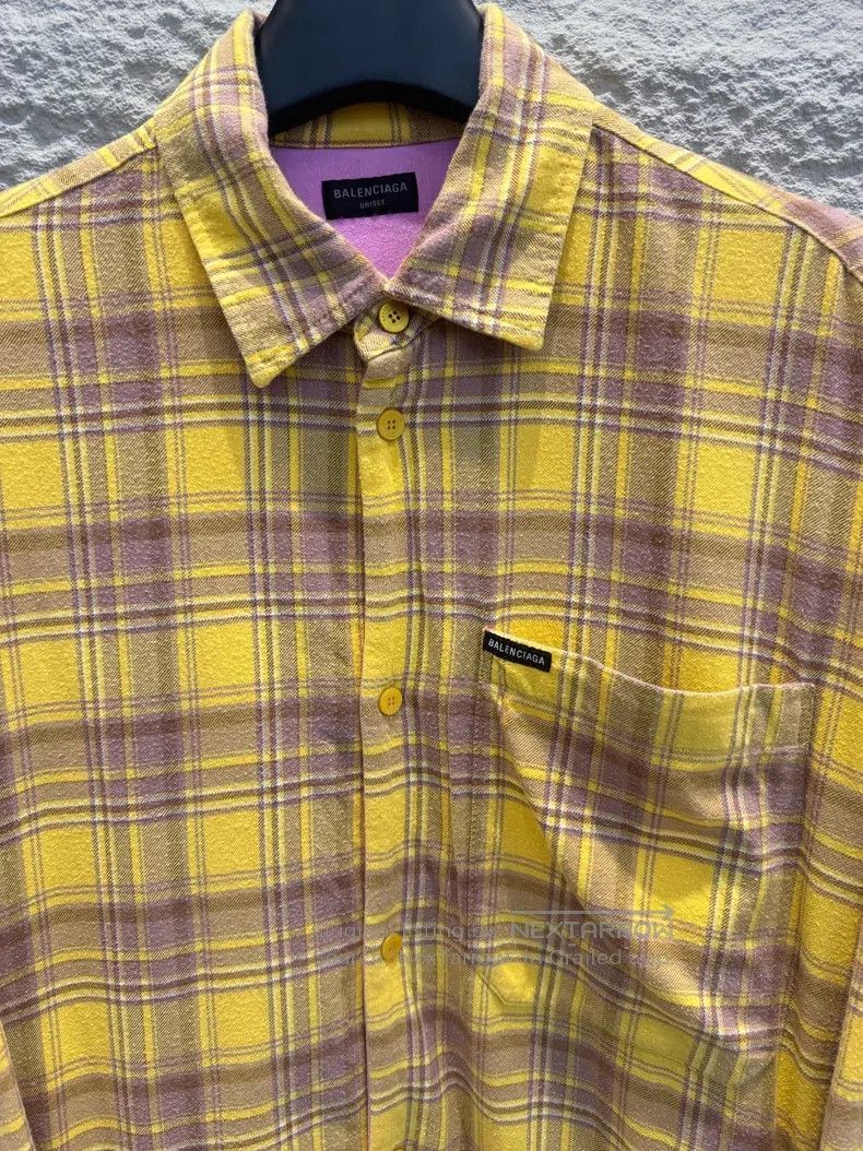Balenciaga Balenciaga Plaid lapel button long-sleeve shirt cotton coa Size US L / EU 52-54 / 3 - 3 Thumbnail