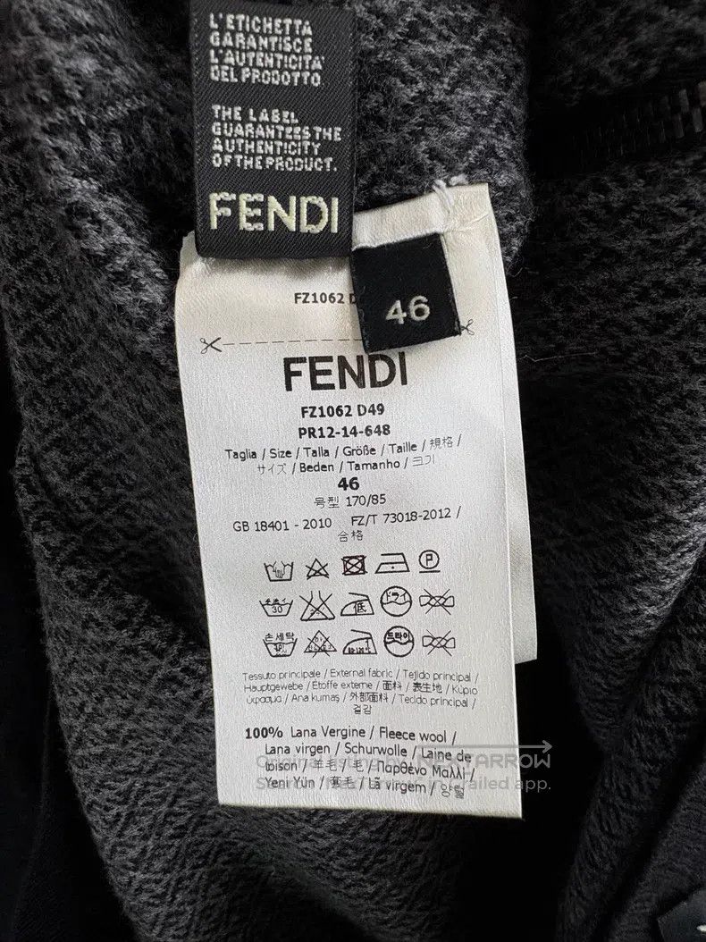 Fendi Fendi Black lining all-over print wool zipper jacket Size US L / EU 52-54 / 3 - 5 Thumbnail
