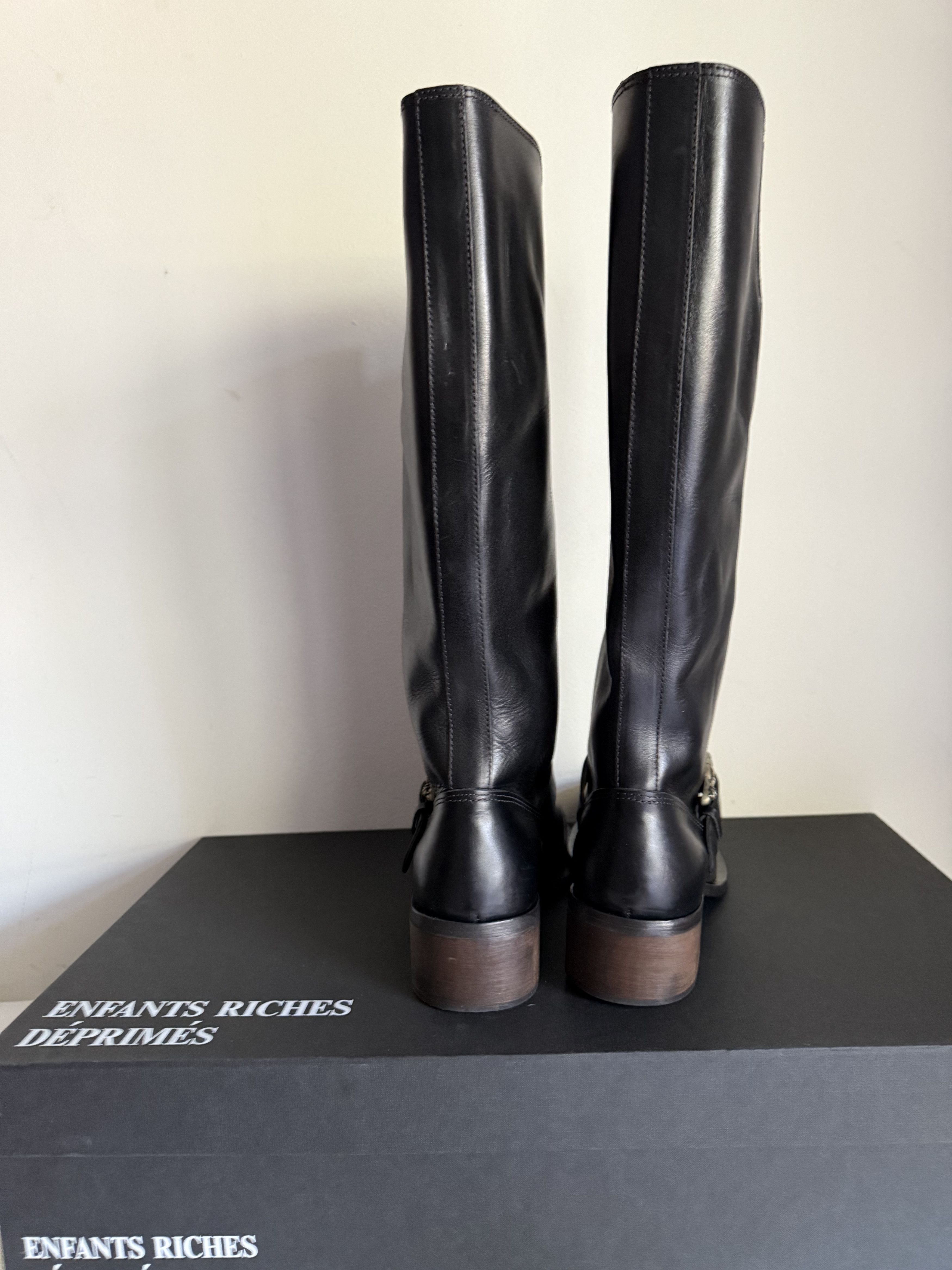 Enfants Riches Deprimes Calf-High Horsewide Buckle-Embellished Boot Size US 10.5 / EU 43-44 - 5 Thumbnail