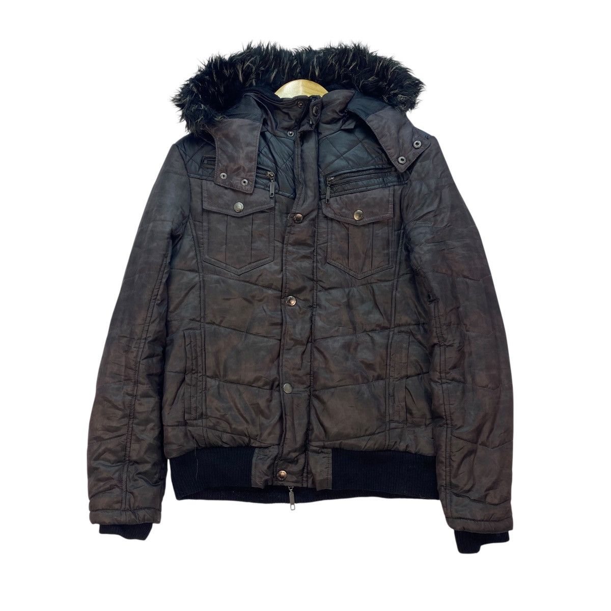 In The Attic 💥In the Attic Quilted Puffer Down Jacket Faux Fur Hood Size US M / EU 48-50 / 2 - 1 Thumbnail