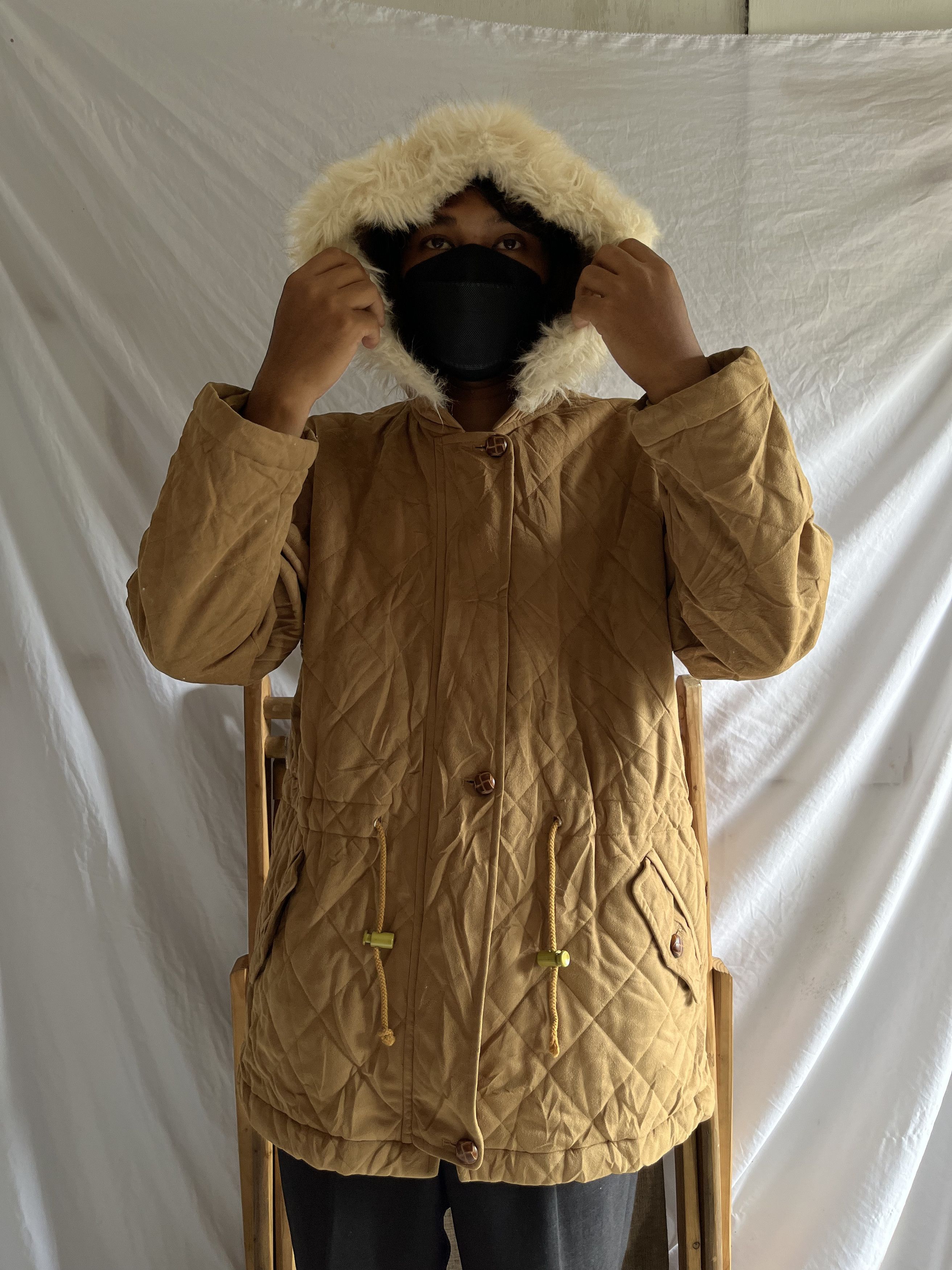 Japanese Brand C.Crest Japanese Brand Fur Drawstring Jacket Size US L / EU 52-54 / 3 - 9 Thumbnail
