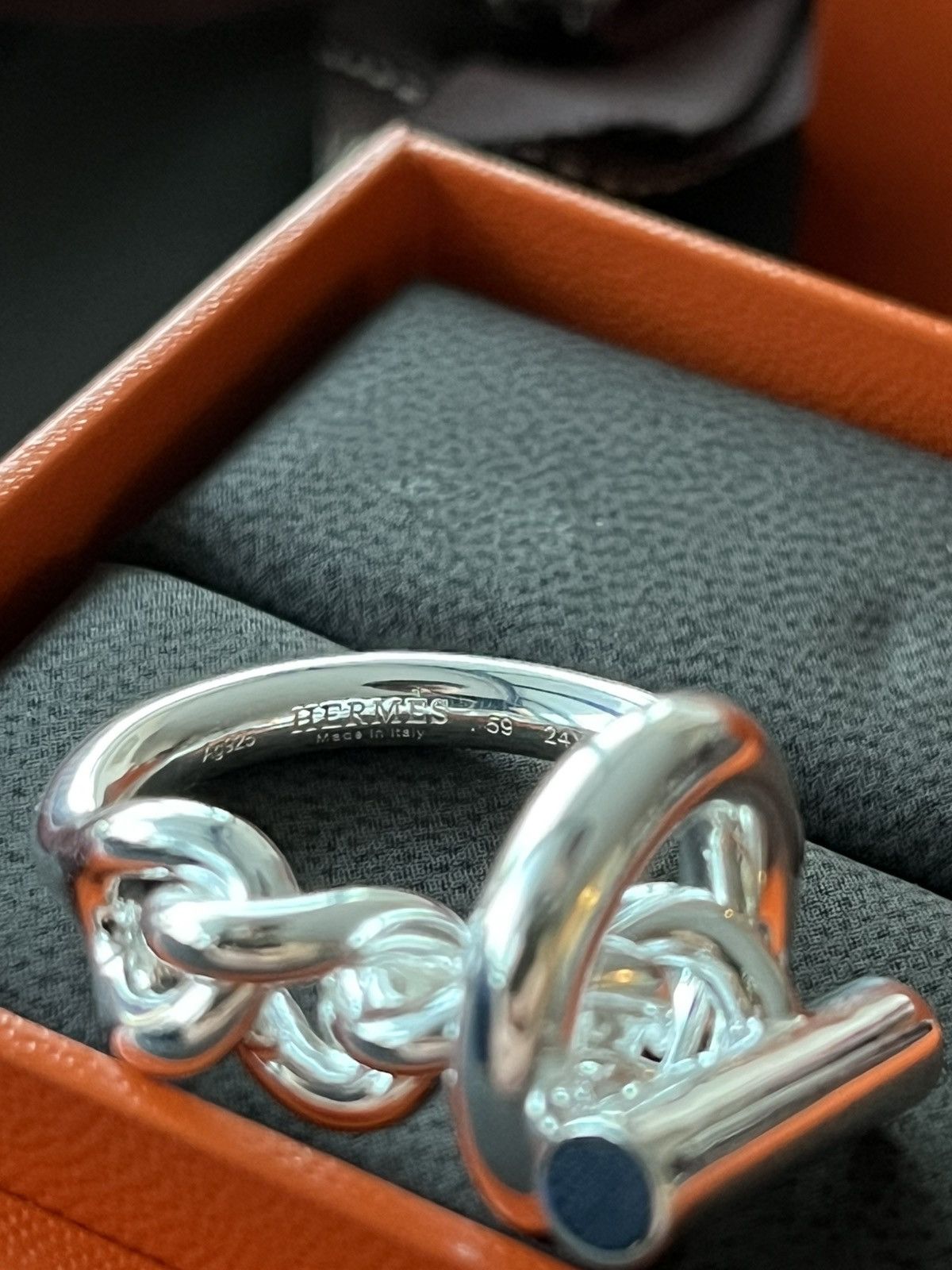 Hermes Rare Brand New Hermes Iconic Croisette Logo Ring 59 Size ONE SIZE - 17 Thumbnail