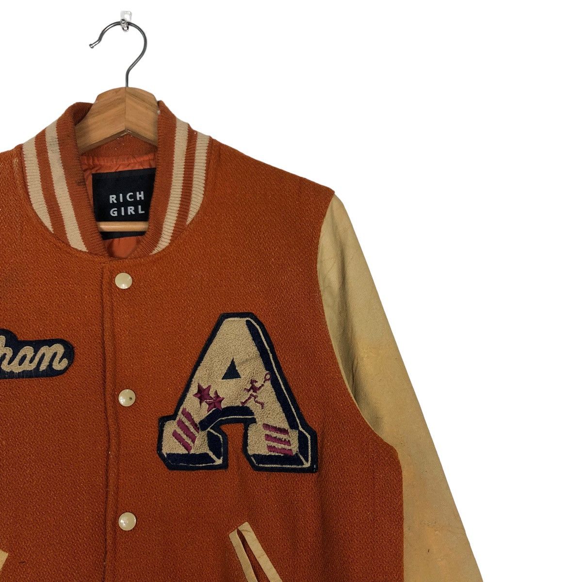 Japanese Brand Vtg Varsity Jacket Leather Rich Girl Japan Hysteric Glamour Size US M / EU 48-50 / 2 - 6 Thumbnail