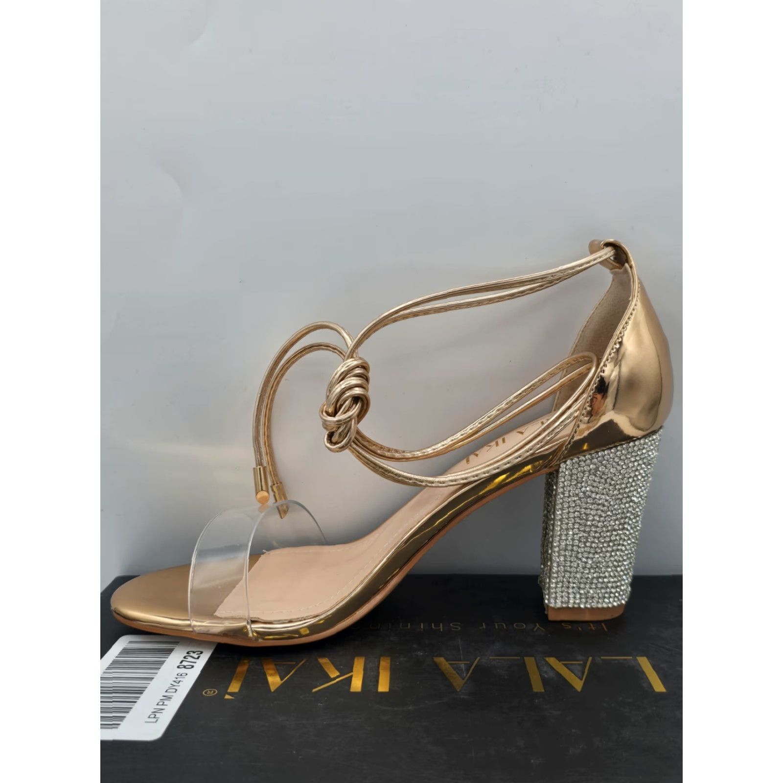 Vintage Lala Ikai Womens Rhinestone Rose Gold Ankle Strap Heels EUR 33 Sz 5.5 USA NEW Size US 6 / IT 36 - 5 Thumbnail