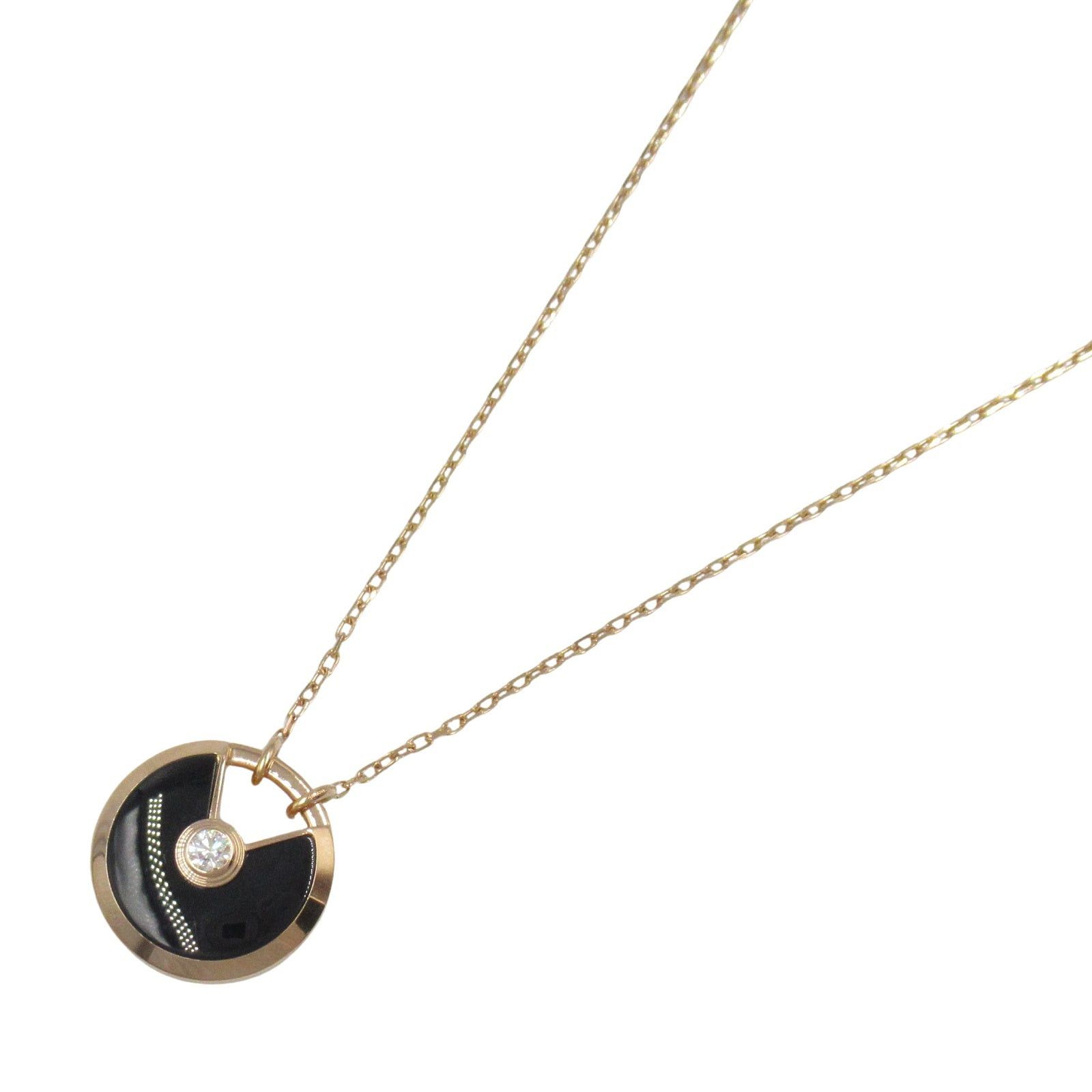 Cartier Cartier Amulet Necklace Onyx K18Pg (Pink Gold) Diamond Clear Black Size ONE SIZE - 1 Thumbnail