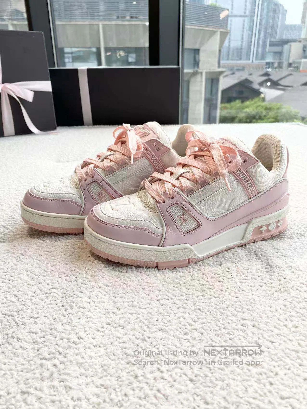 Louis Vuitton Louis Vuitton trainer series cherry blossom pink color mat Size US 6 / IT 36 - 1 Thumbnail