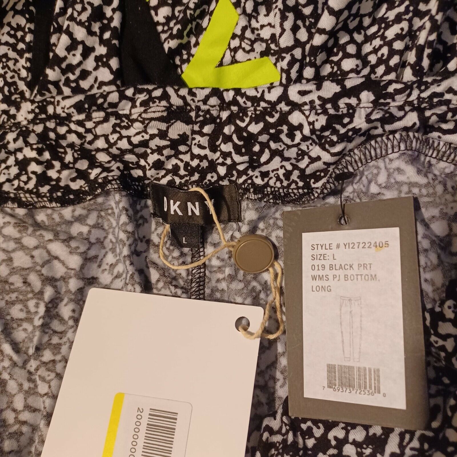 DKNY ⭐DKNY Womens Size L Pajama Pants Star Printed Jersey 2 Pocke Size 29" - 5 Thumbnail