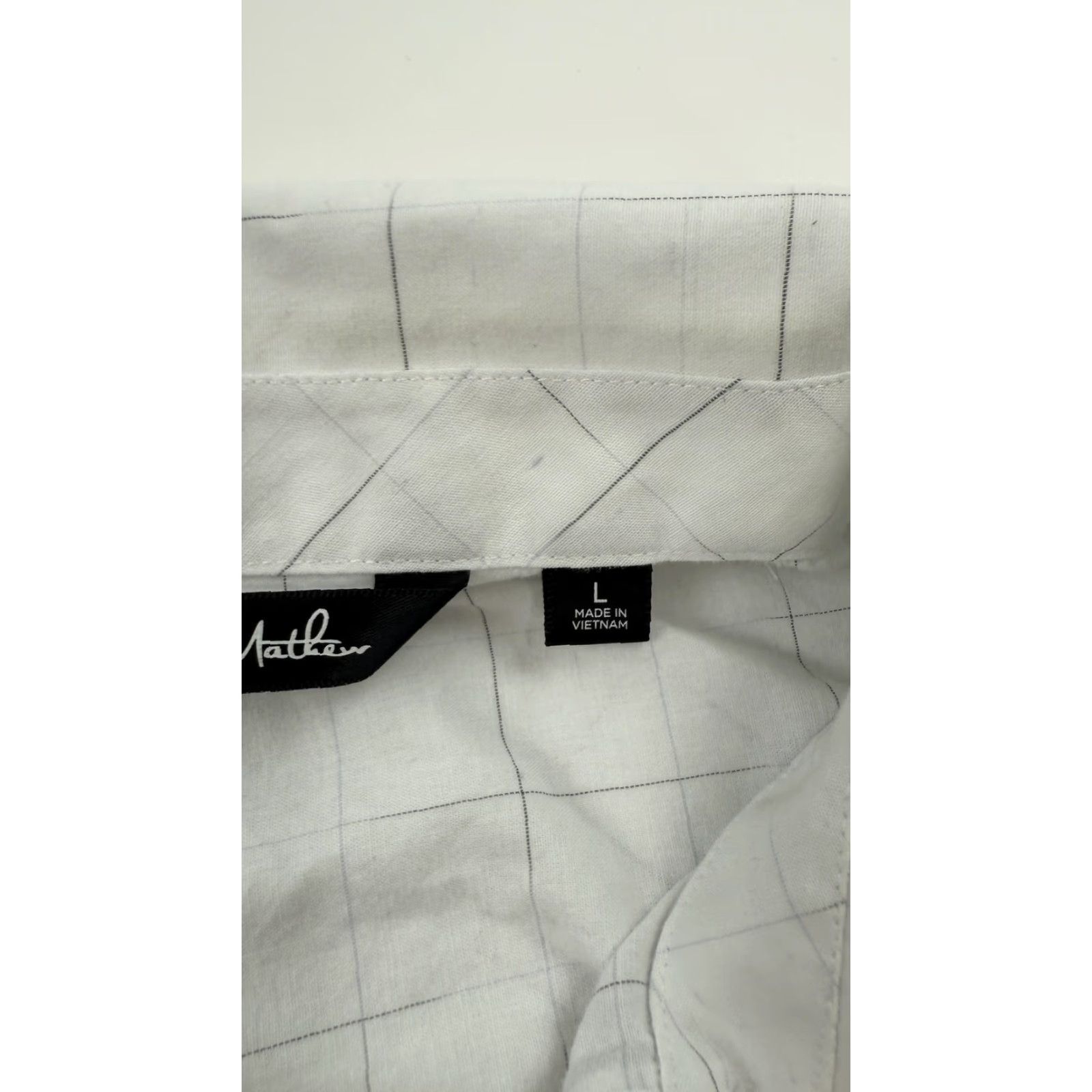 TravisMathew Travis Mathew Shirt Mens L White Gray Short Sleeve Button Up Casual Golf Size US L / EU 52-54 / 3 - 4 Thumbnail