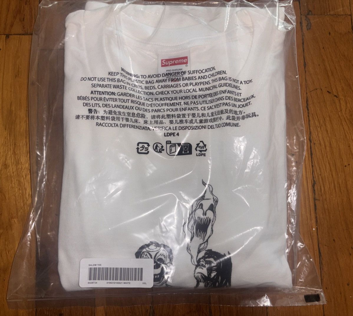 Supreme SALEM Tee White Size XXL Brand New