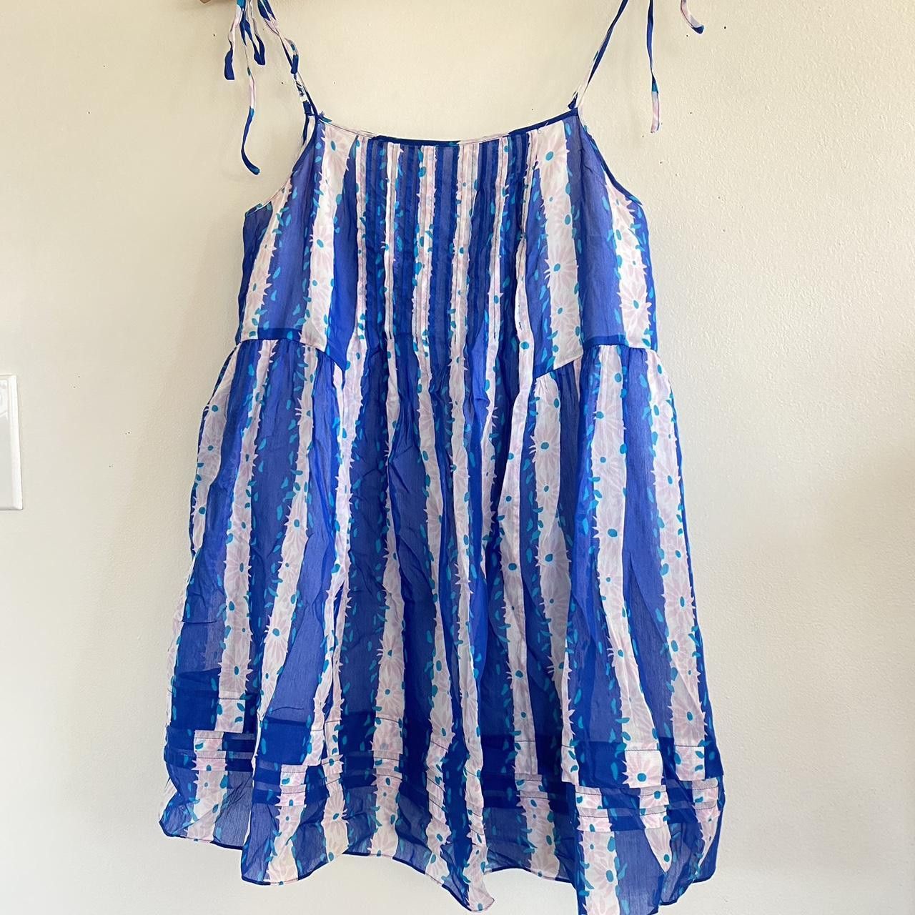 Betsey Johnson BETSEY JOHNSON BLUE WHITE STRIPED MINI BABYDOLL DRESS 2 Size XS / US 0-2 / IT 36-38 - 5 Thumbnail