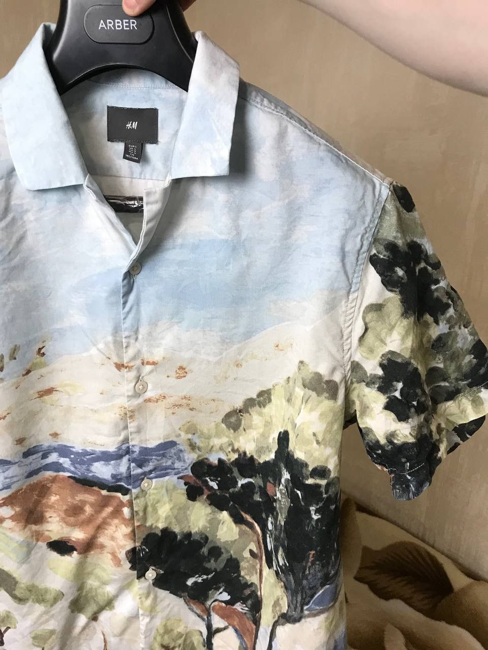 H&M 🔥 RARE H&M Resort Landscape Hawaiian Button Shirt Art Anime Size US L / EU 52-54 / 3 - 6 Thumbnail